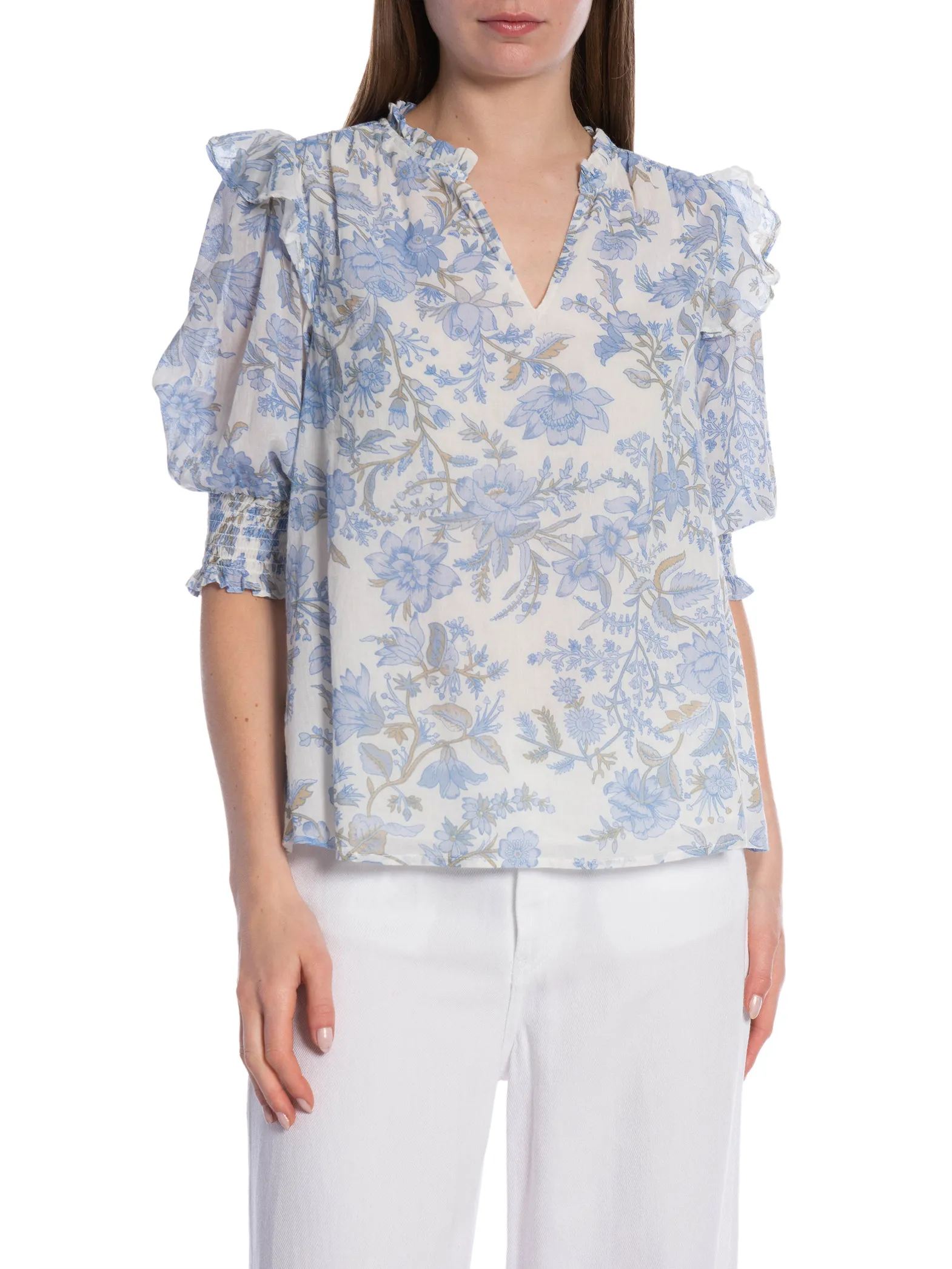 NEO NOIR BLOUSE DAVINA ROSE FIELD LIGHT BLUE