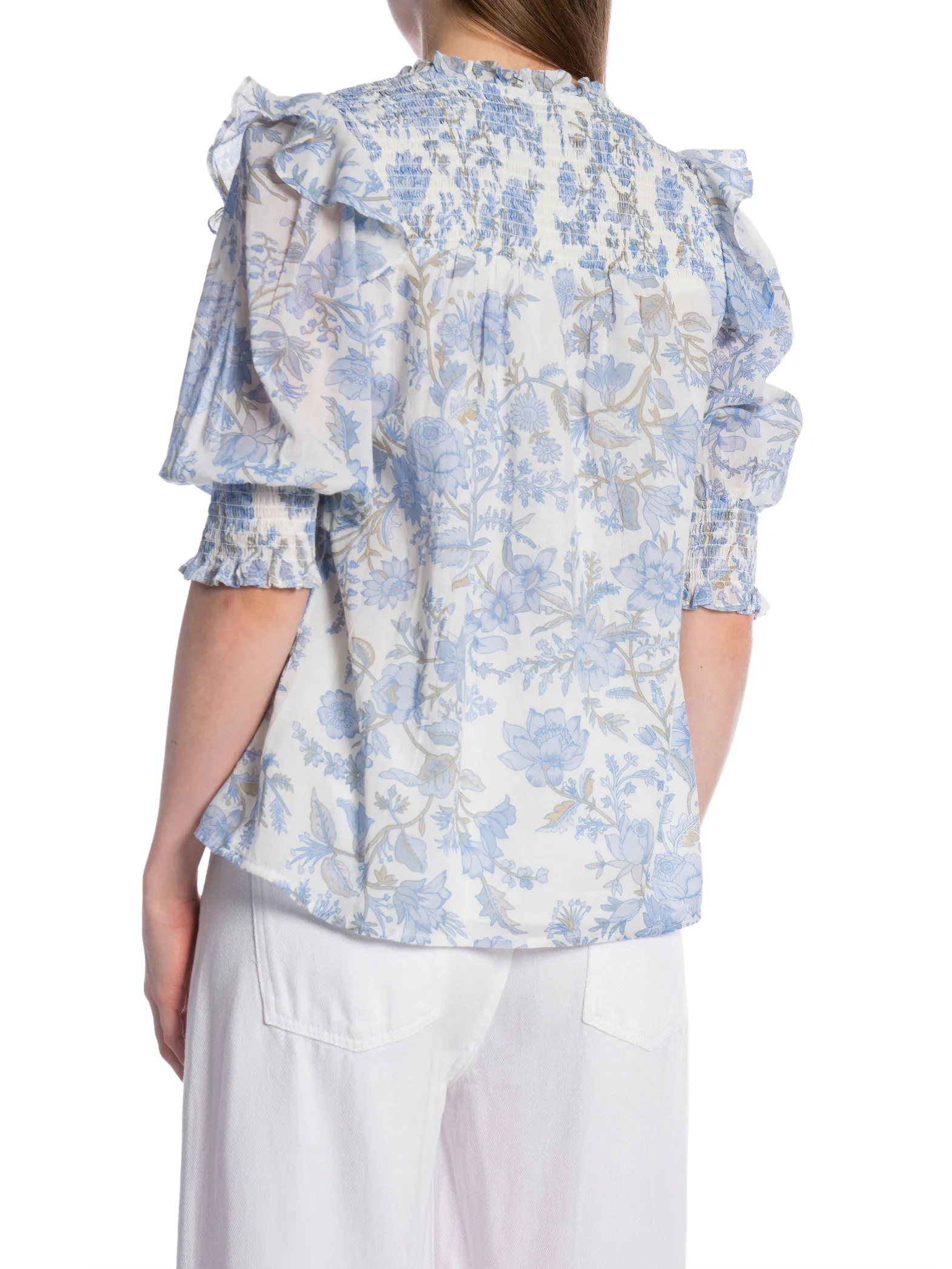 NEO NOIR BLOUSE DAVINA ROSE FIELD LIGHT BLUE