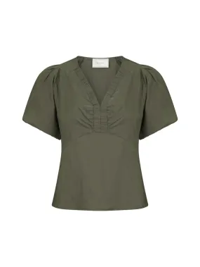 NEO NOIR BLOUSE IRINA POPLIN ARMY