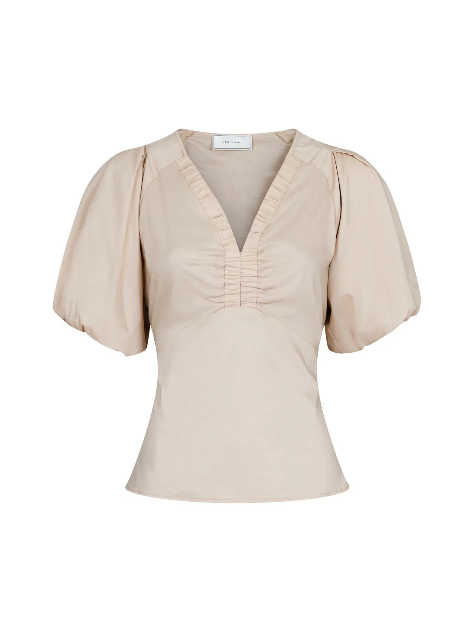 NEO NOIR BLOUSE IRINA POPLIN DARK SAND