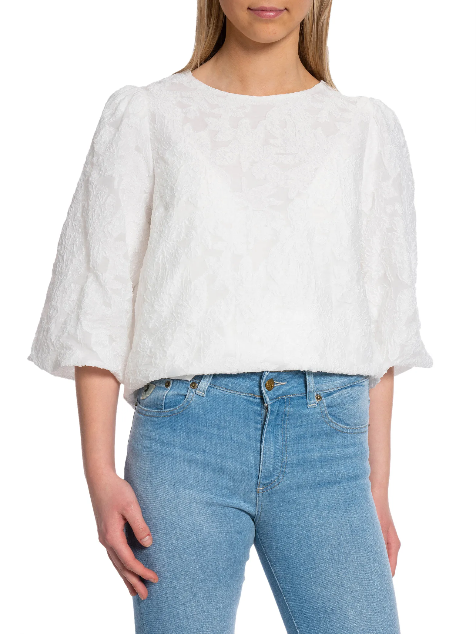 NEO NOIR BLOUSE LAVA BROCADE WHITE