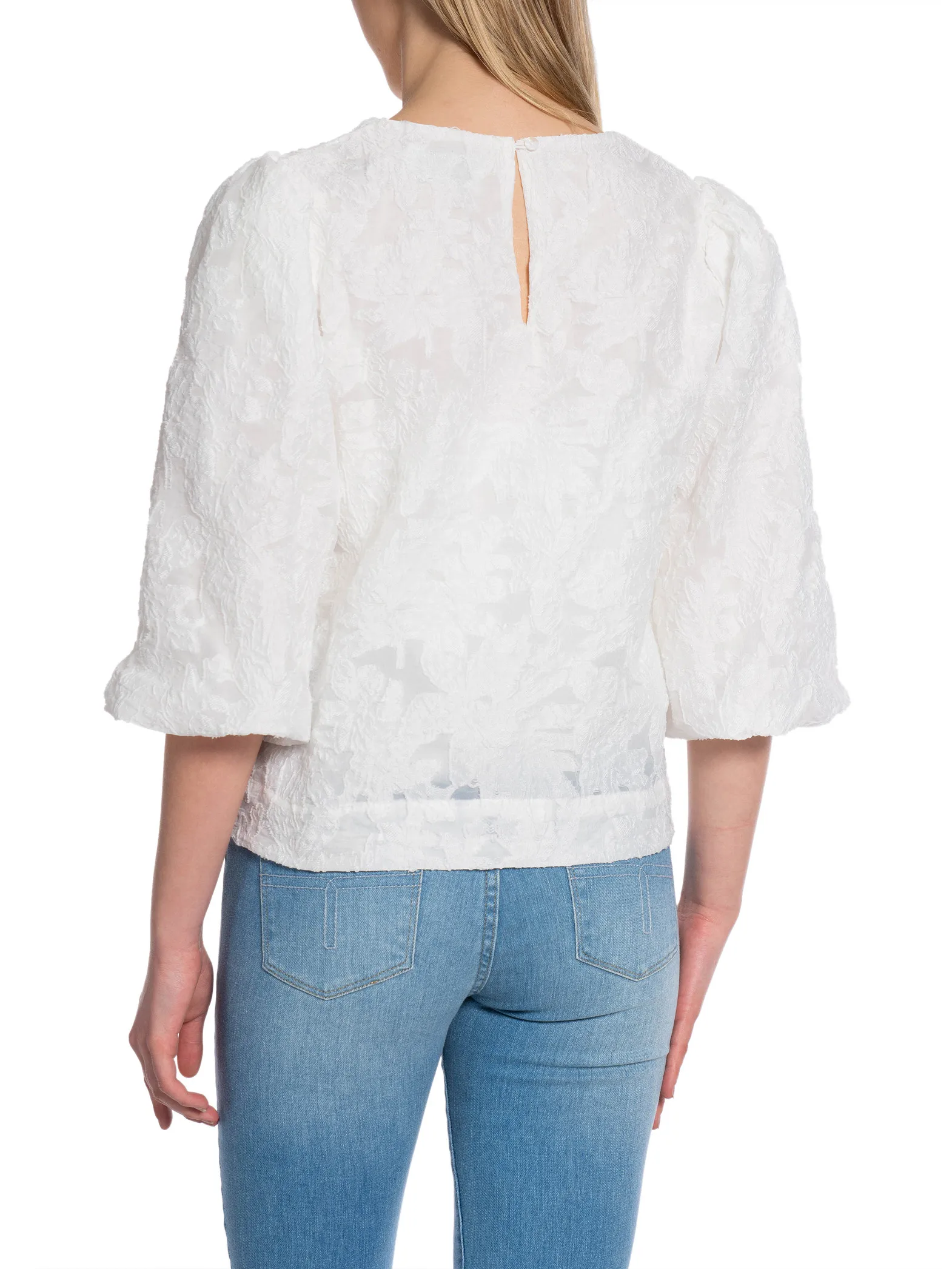 NEO NOIR BLOUSE LAVA BROCADE WHITE