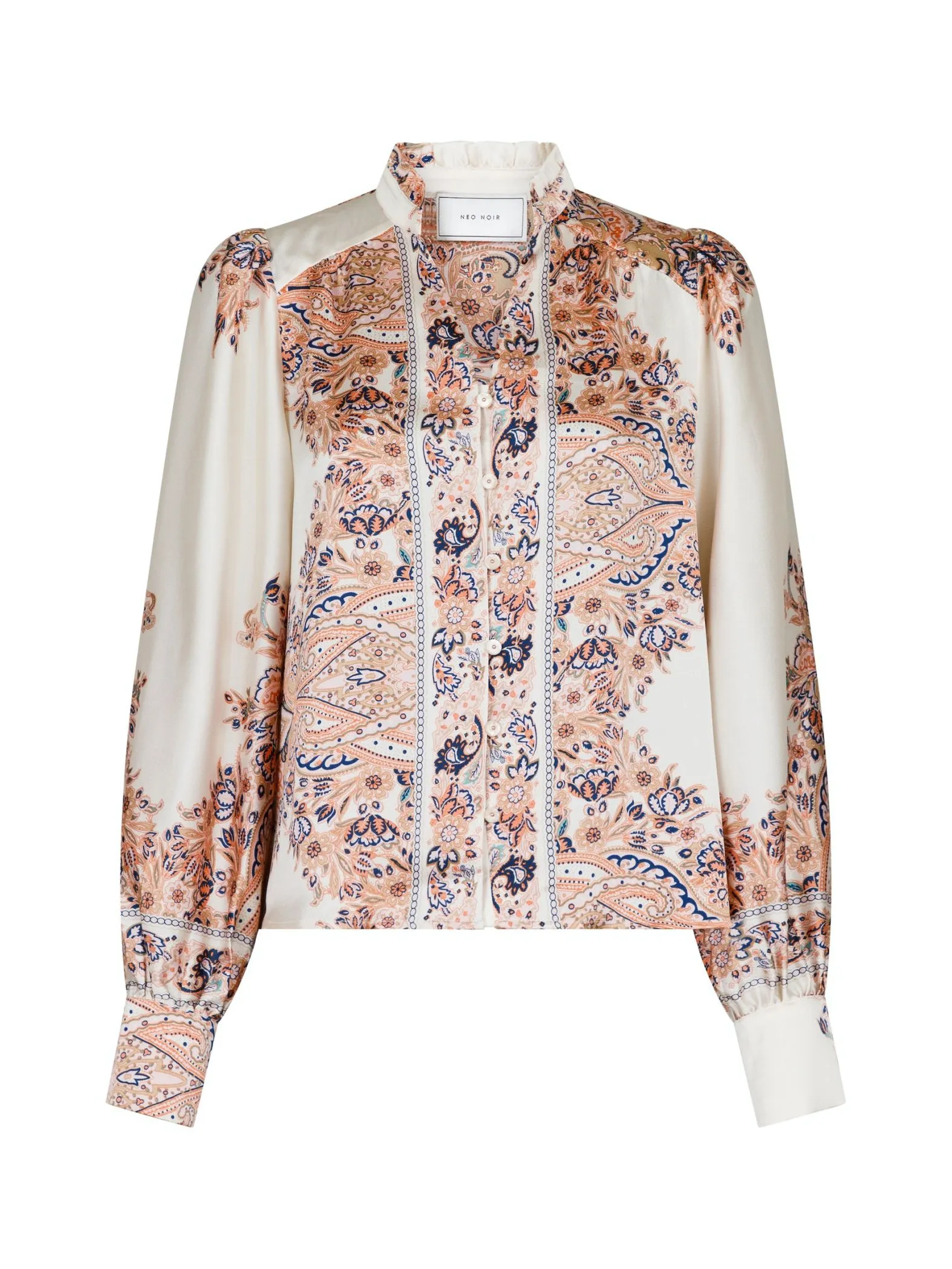 NEO NOIR BLOUSE MASSIMA PAISLEY BORDER BLOUSE CREME