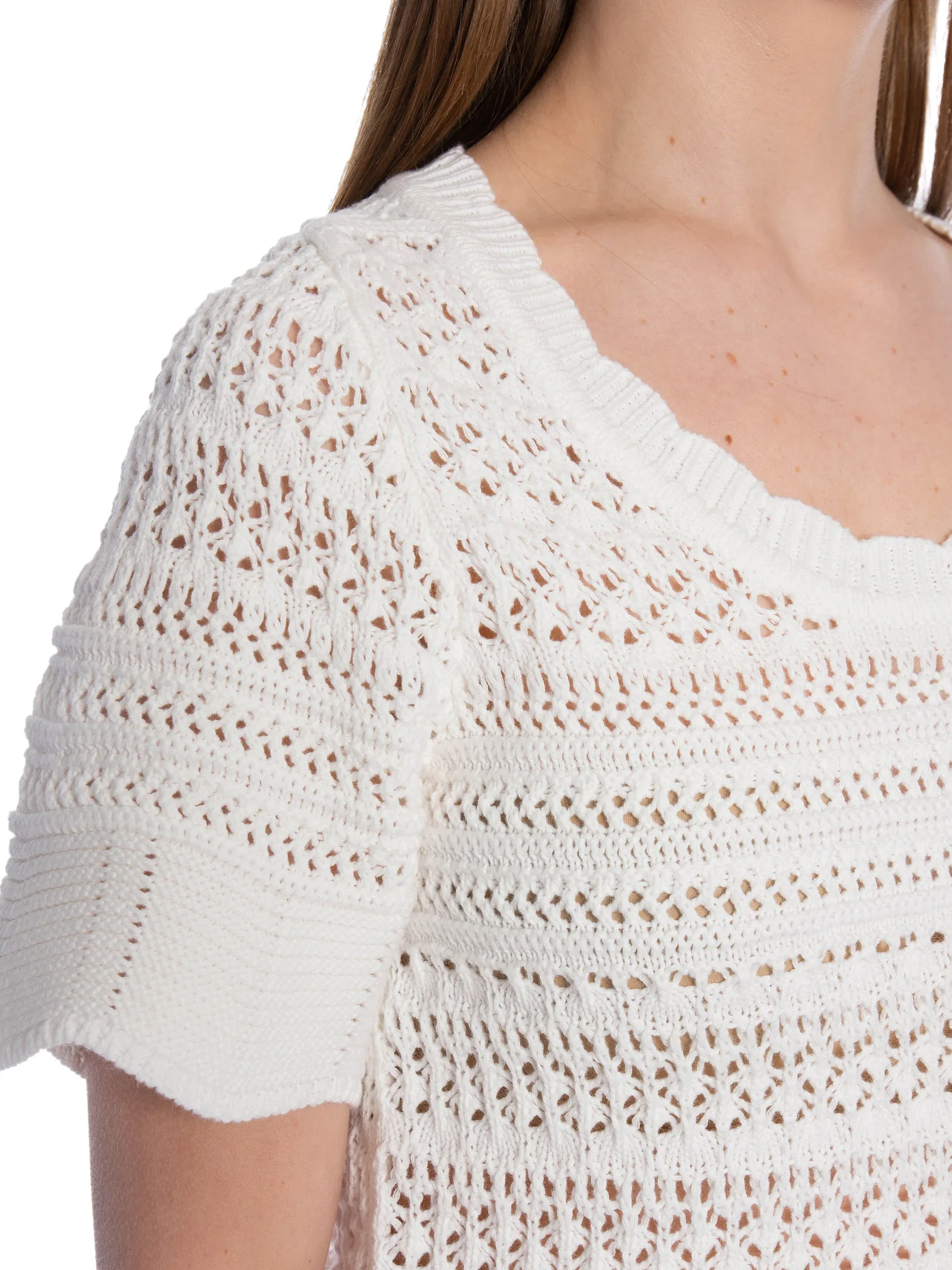 NEO NOIR BLOUSE MEIKO KNIT OFF WHITE