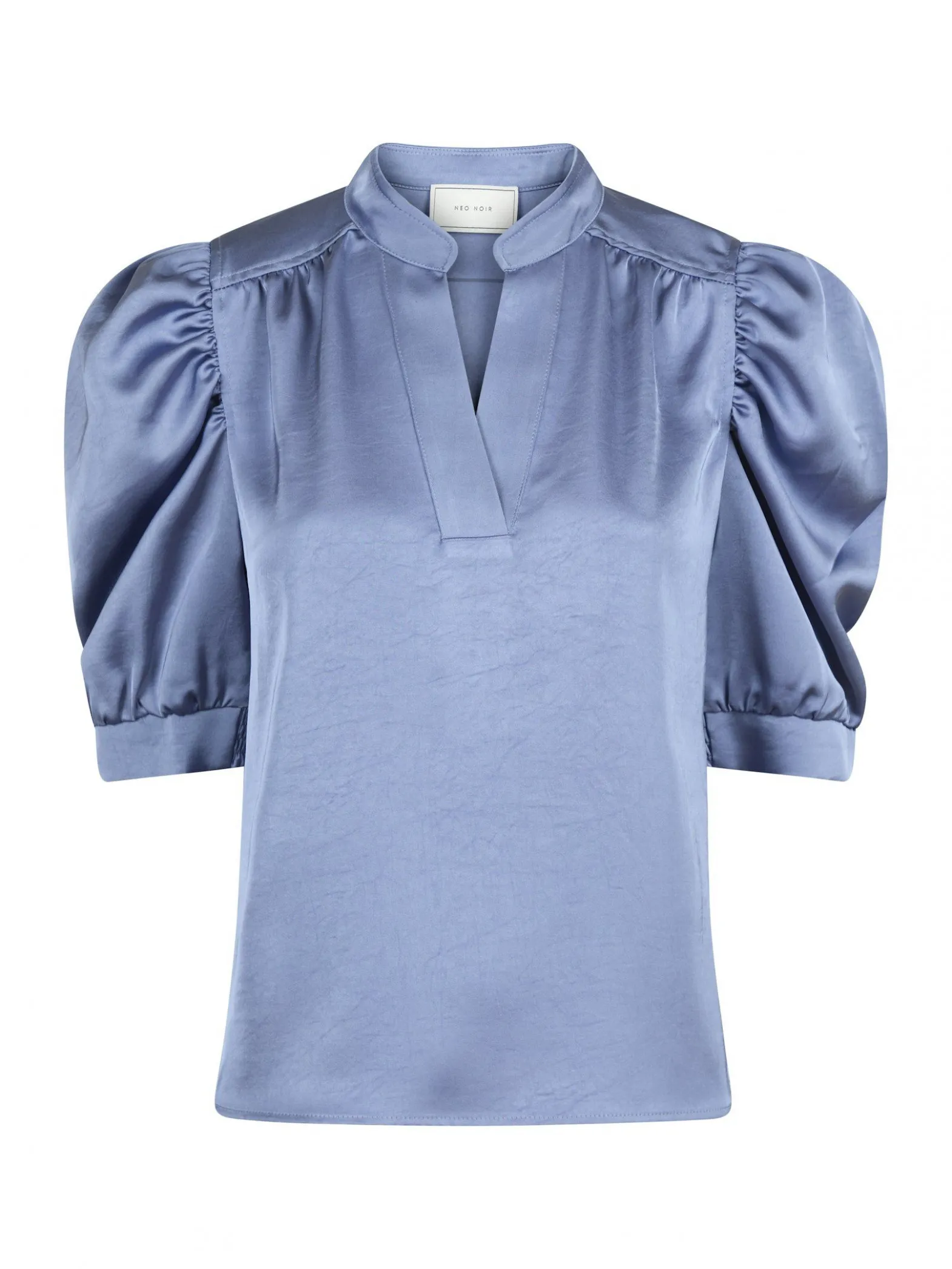 NEO NOIR BLOUSE ROELLA HEAVY SATEEN SMOKE BLUE