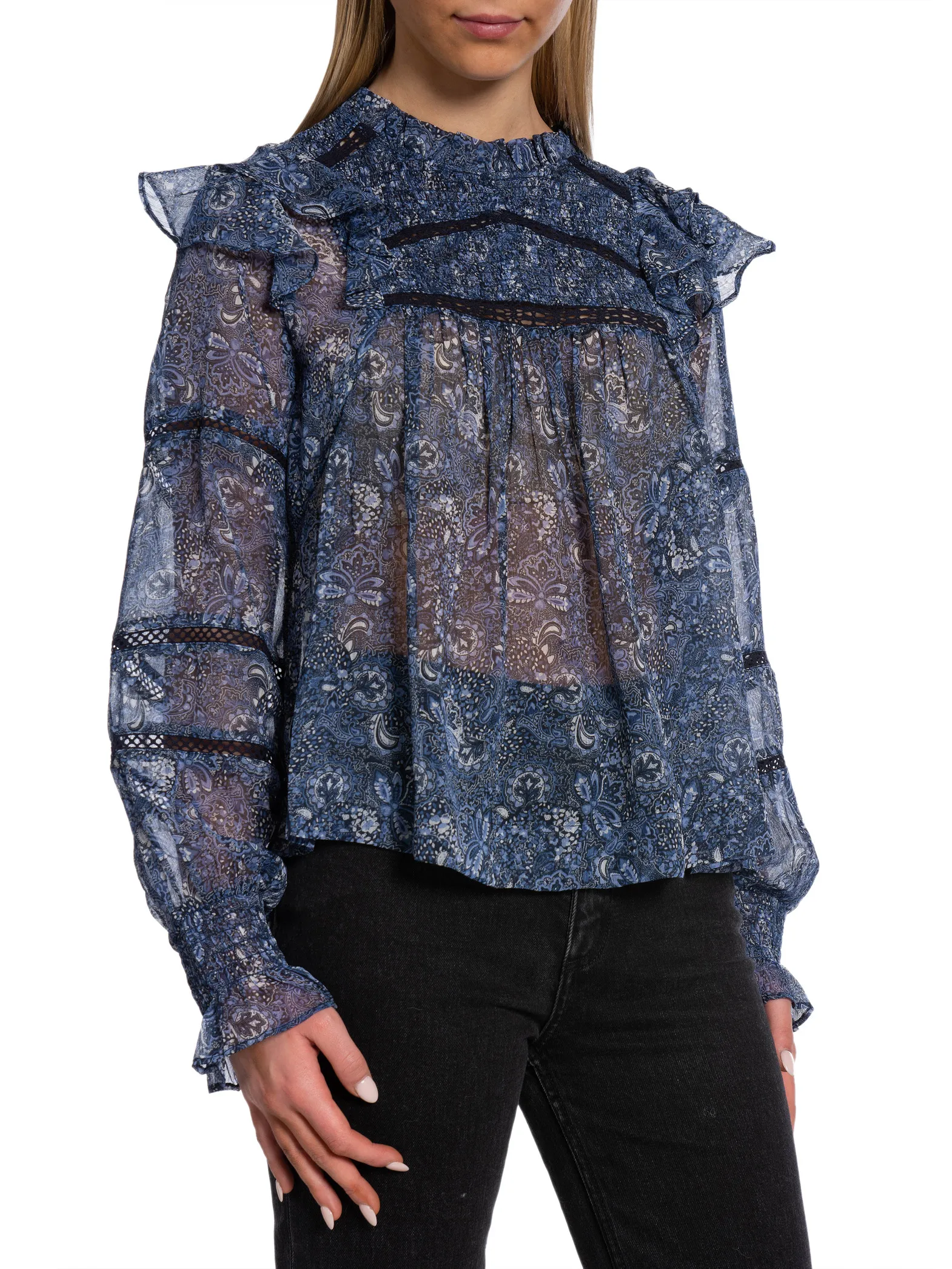 NEO NOIR BLOUSE SARNA PURE PAISLEY NAVY