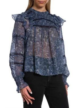 NEO NOIR BLOUSE SARNA PURE PAISLEY NAVY