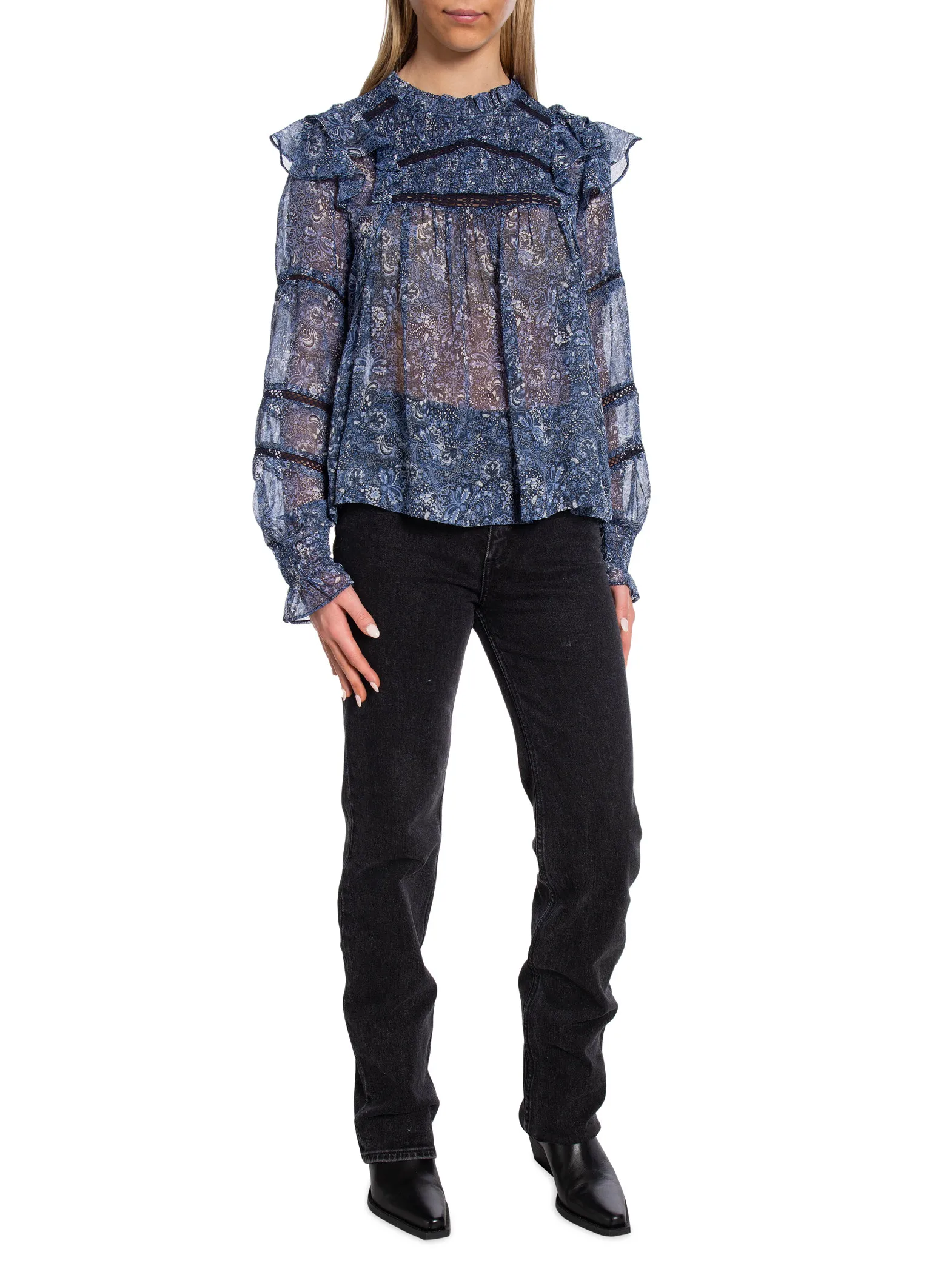 NEO NOIR BLOUSE SARNA PURE PAISLEY NAVY