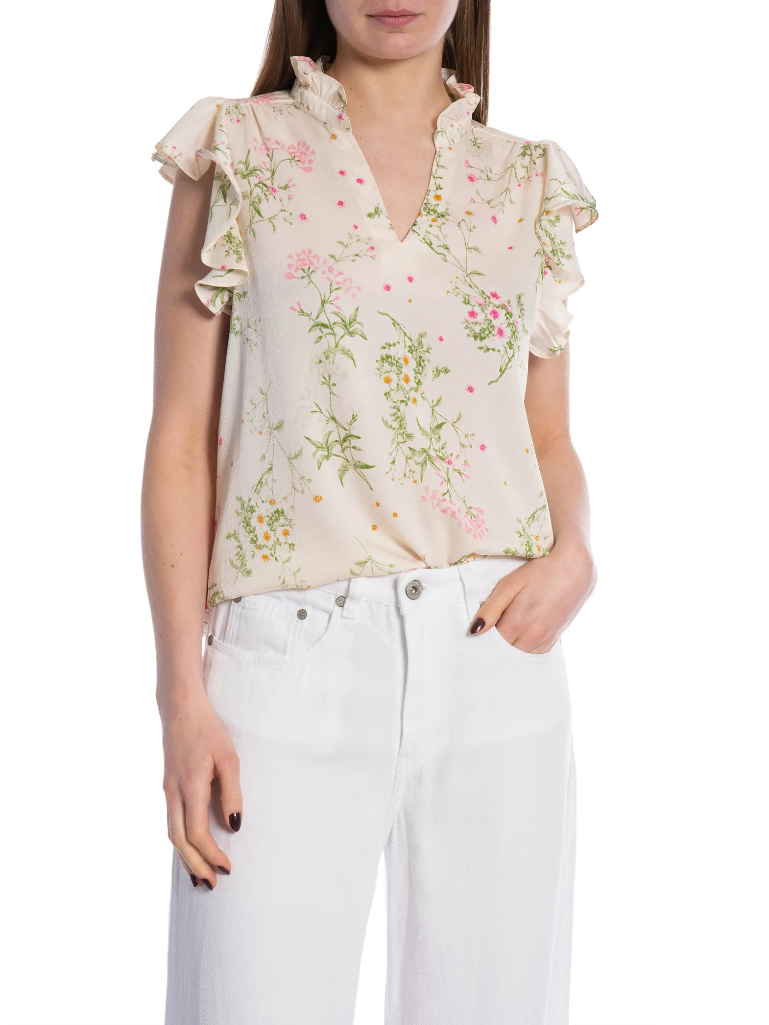 NEO NOIR BLOUSE STELLA FLOWER FIELD OFF WHITE