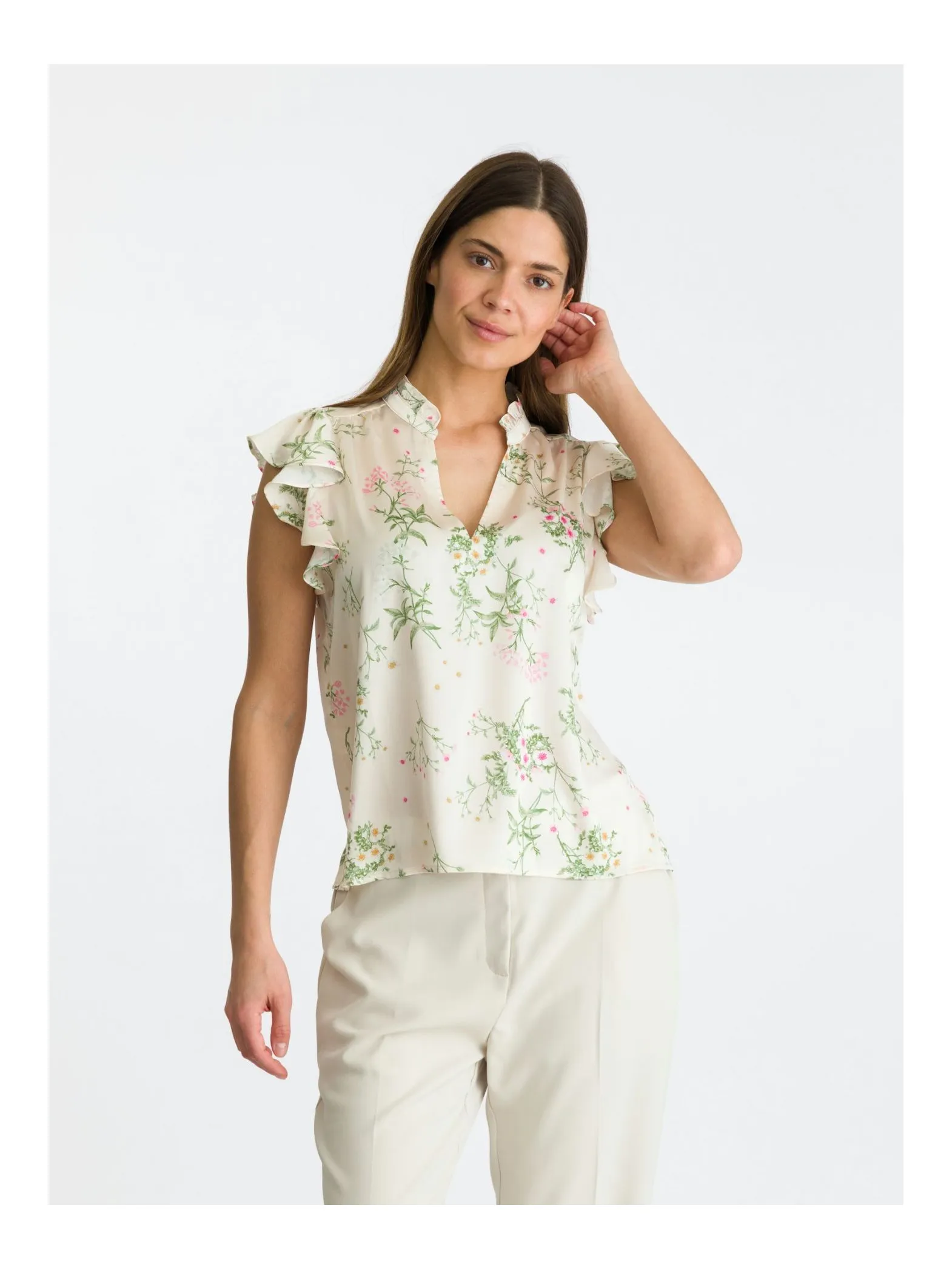 NEO NOIR BLOUSE STELLA FLOWER FIELD OFF WHITE