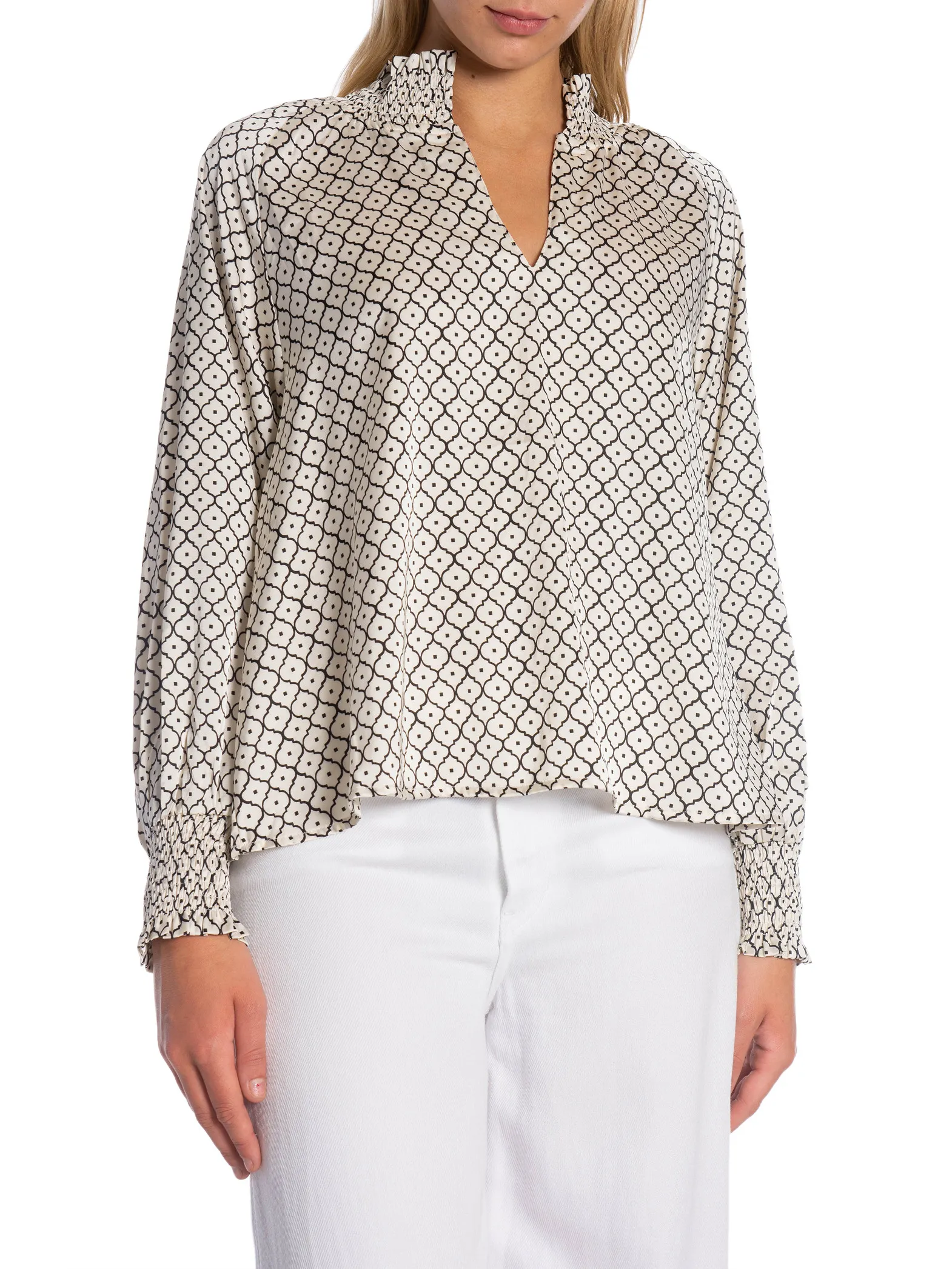 NEO NOIR BLOUSE STONE MOROCCAN TILE IVORY