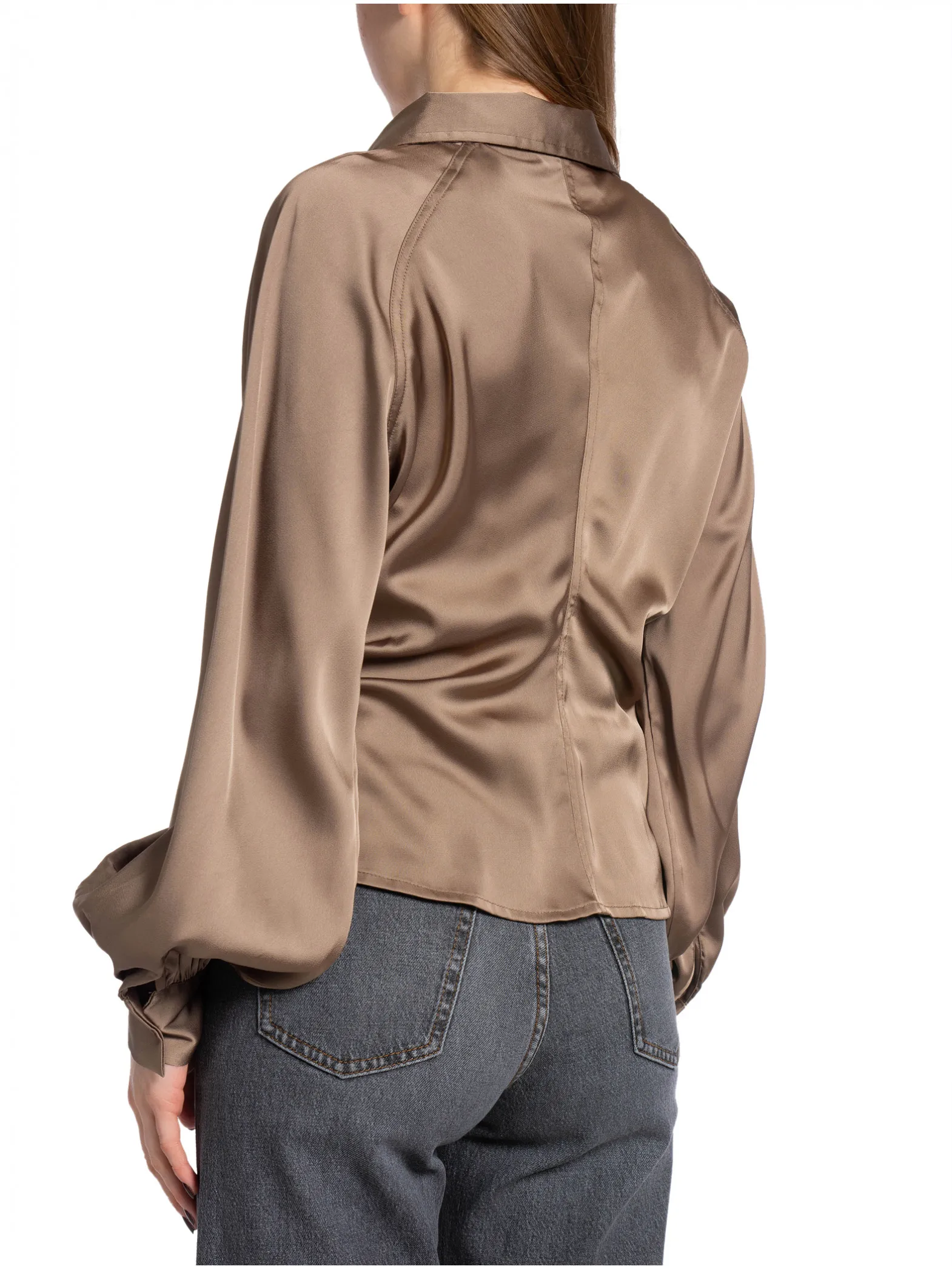 NEO NOIR BLOUSE SUSANNAH SATEEN KHAKI