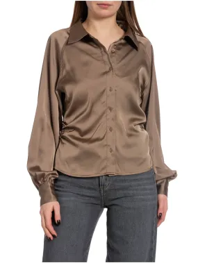 NEO NOIR BLOUSE SUSANNAH SATEEN KHAKI