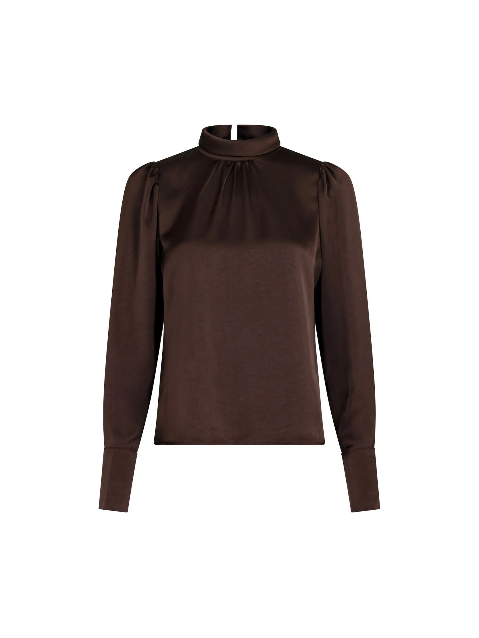 NEO NOIR BLOUSE TORIA HEAVY SATEEN DARK BROWN