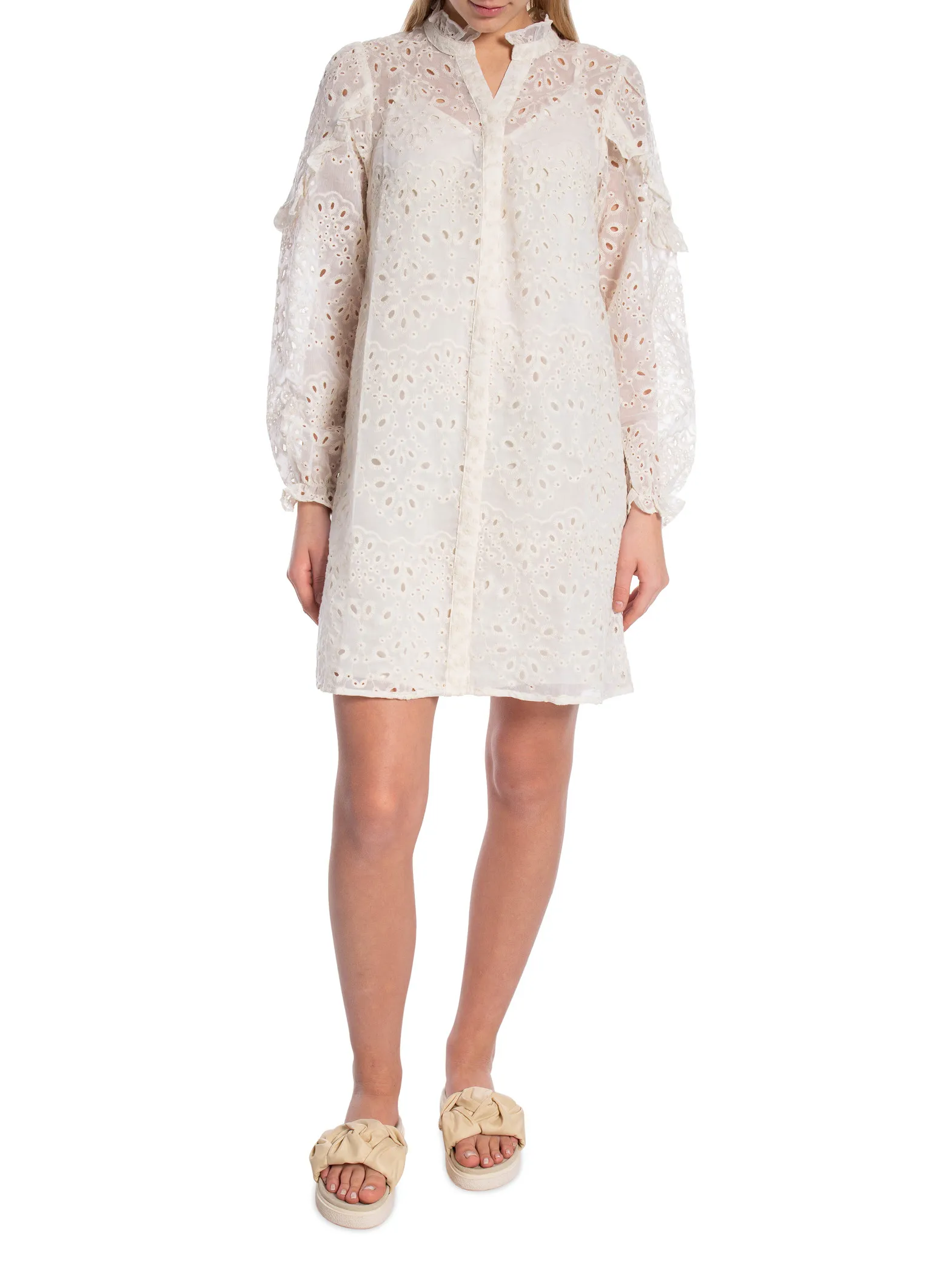 NEO NOIR DRESS ABBY EMBROIDERY IVORY