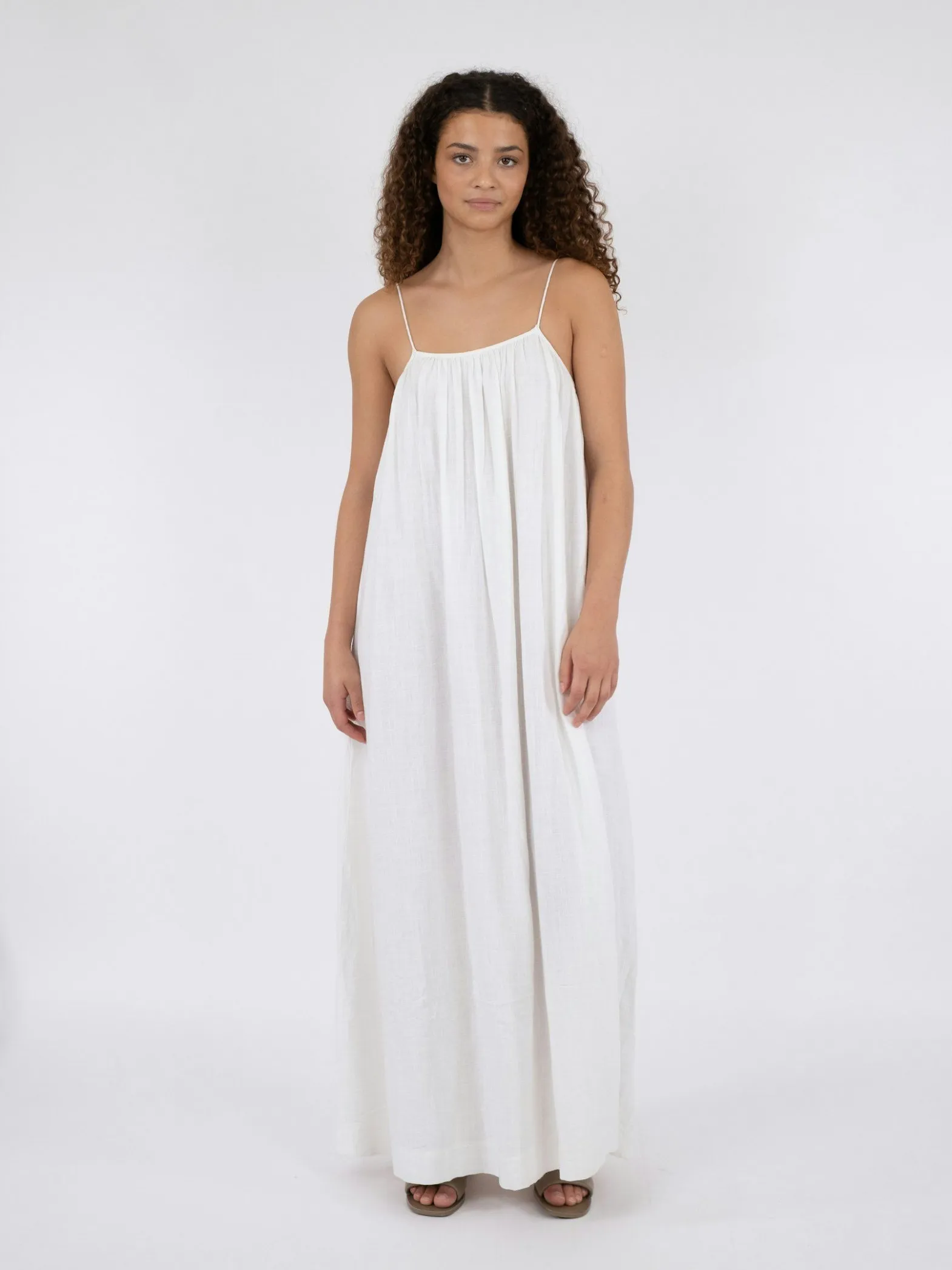 NEO NOIR DRESS ALLIE SOFT LINEN WHITE