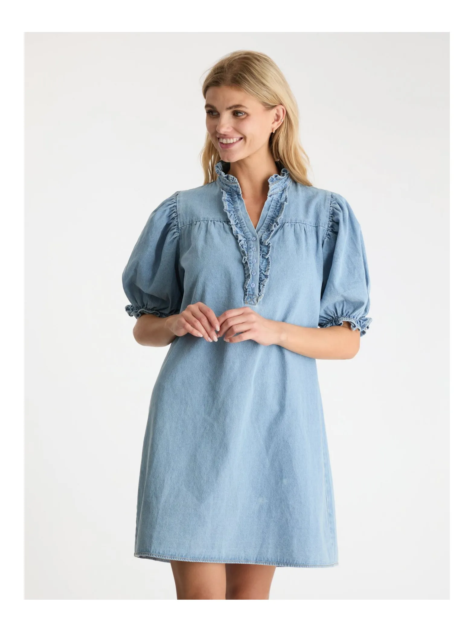 NEO NOIR DRESS ALMA DENIM STONEWASH