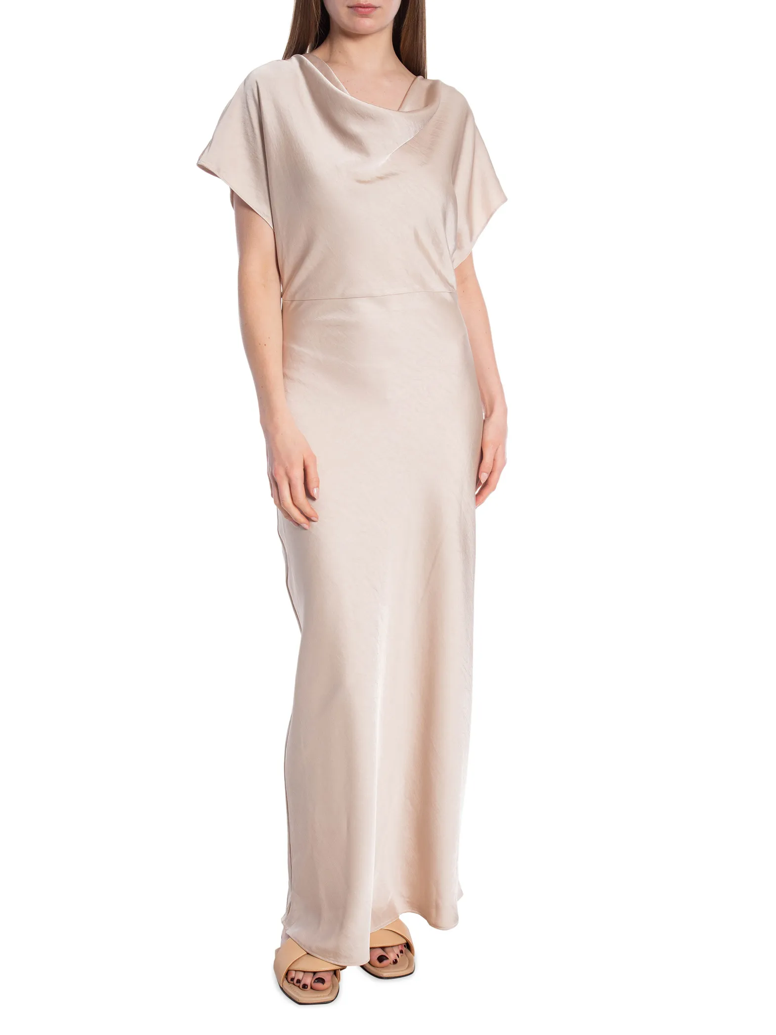 NEO NOIR DRESS ANDREA HEAVY SATEEN CHAMPAGNE