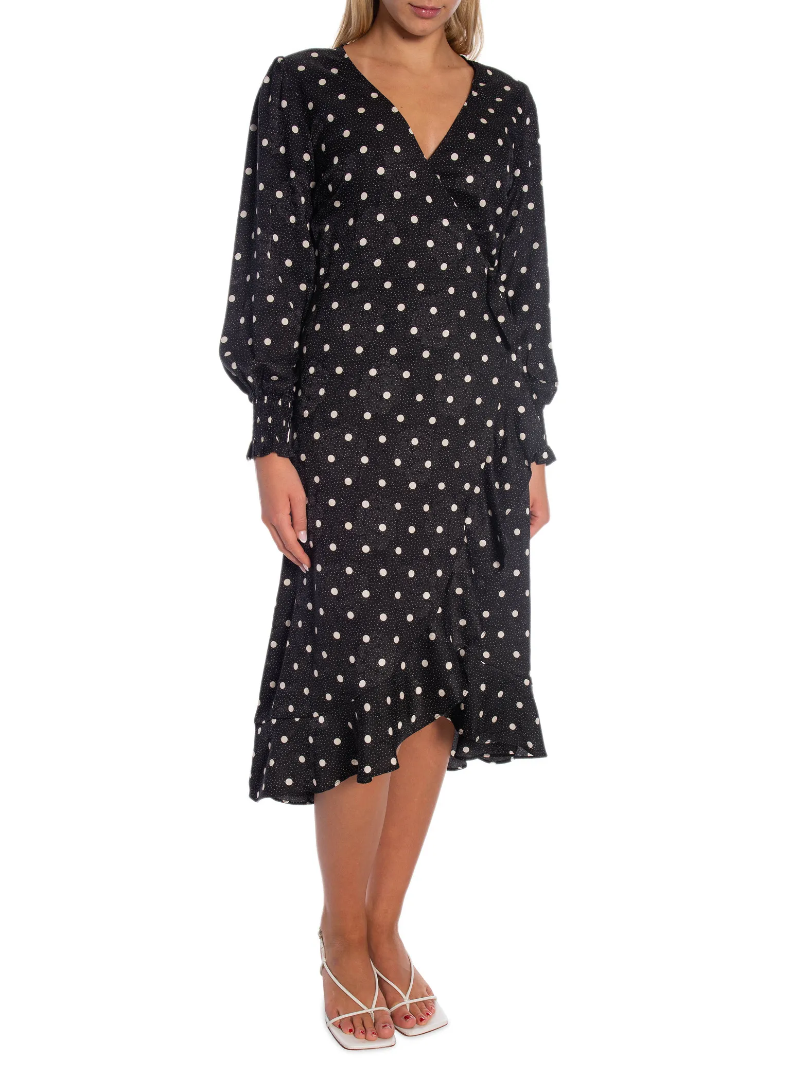 NEO NOIR DRESS EVA RETRO DOT BLACK