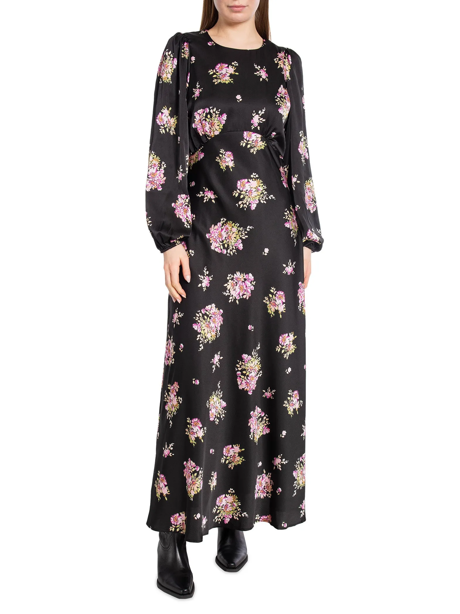 NEO NOIR DRESS ILBA FLOWER BUNCH BLACK