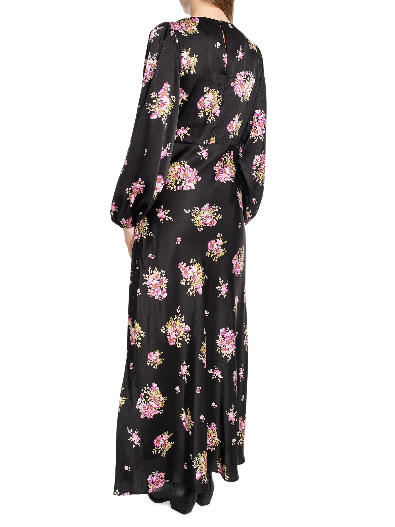 NEO NOIR DRESS ILBA FLOWER BUNCH BLACK