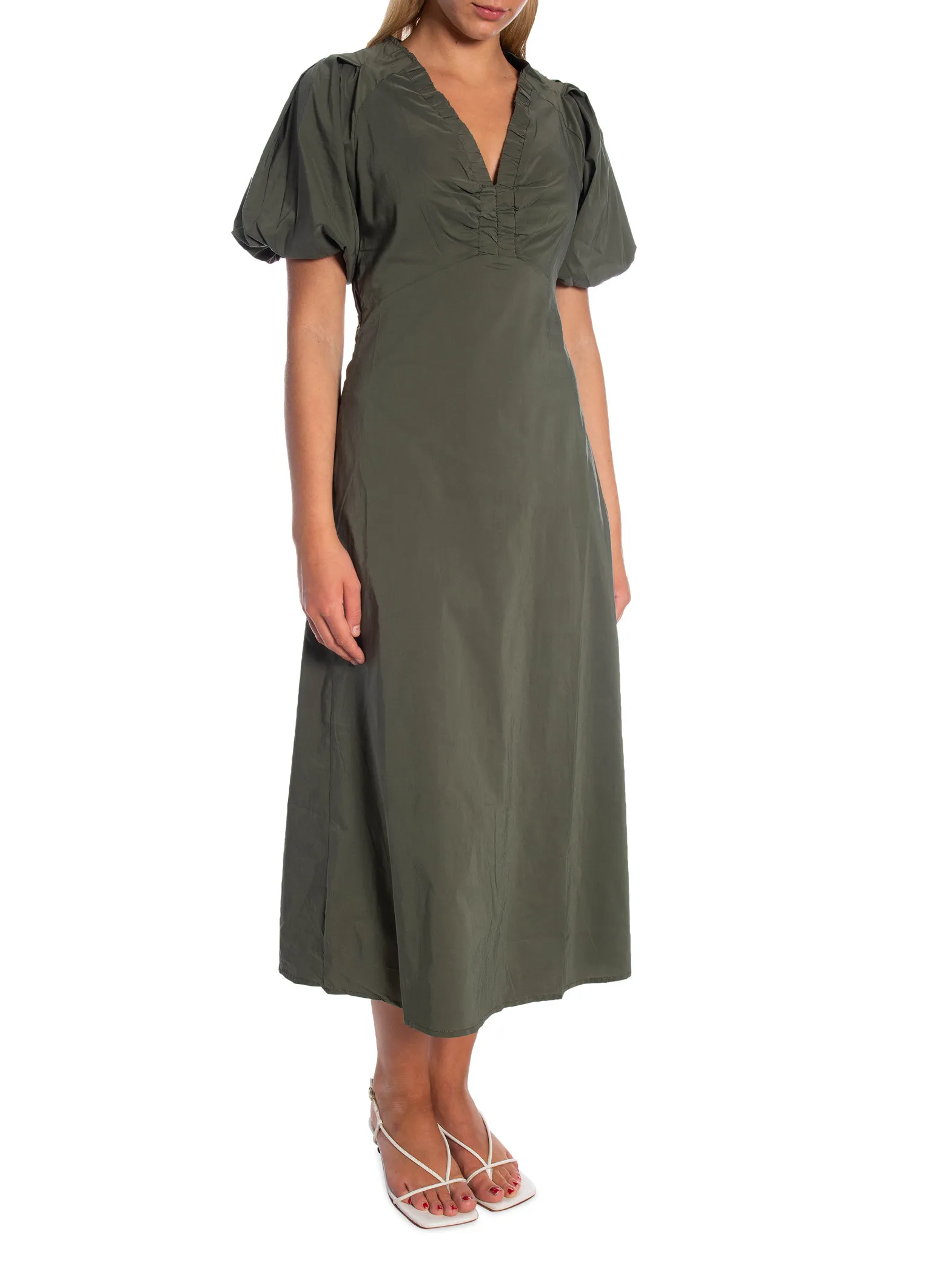 NEO NOIR DRESS ILLANA POPLIN ARMY