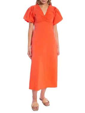 NEO NOIR DRESS ILLANA POPLIN CORAL