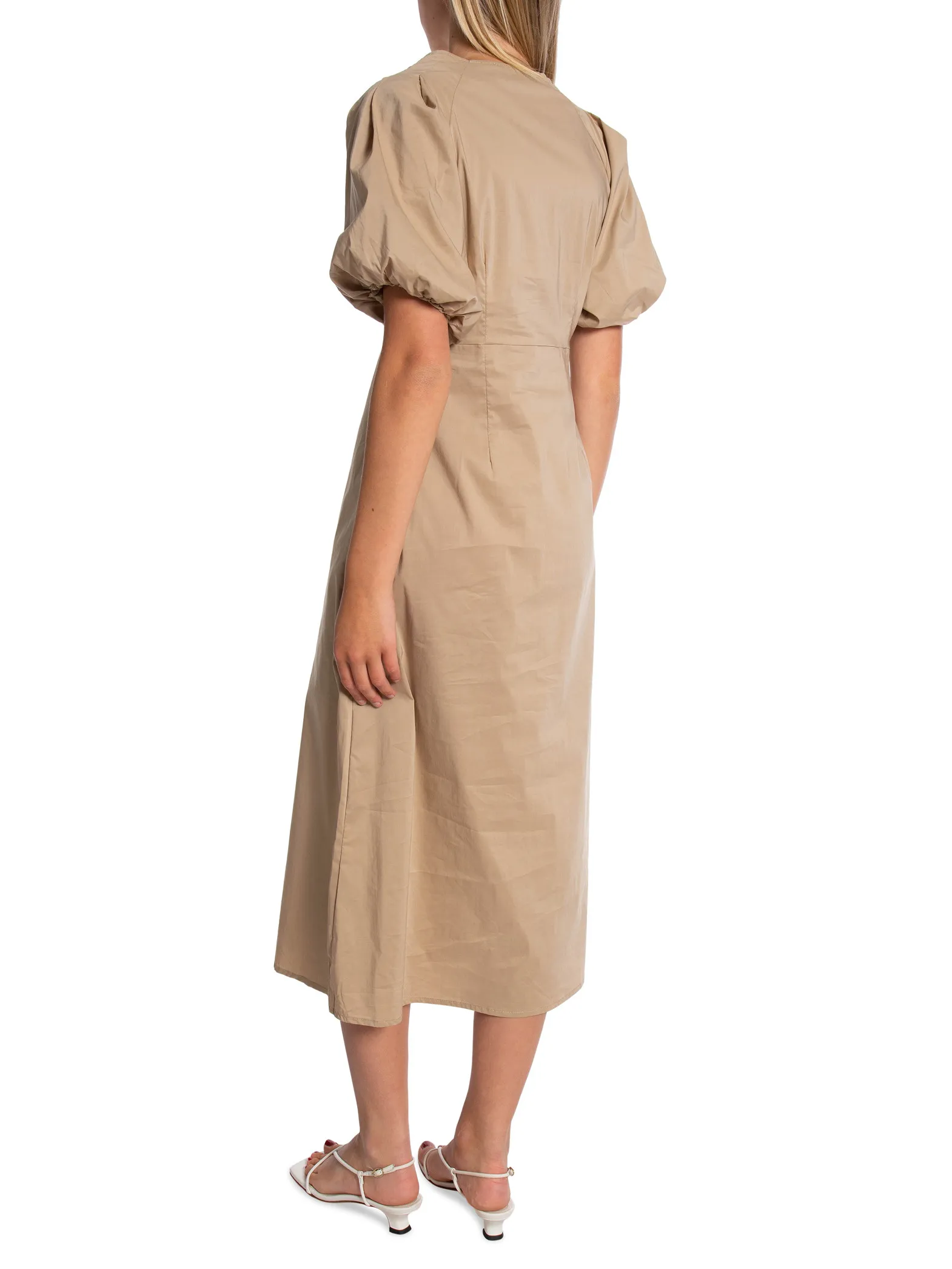 NEO NOIR DRESS ILLANA POPLIN LIGHT TAUPE