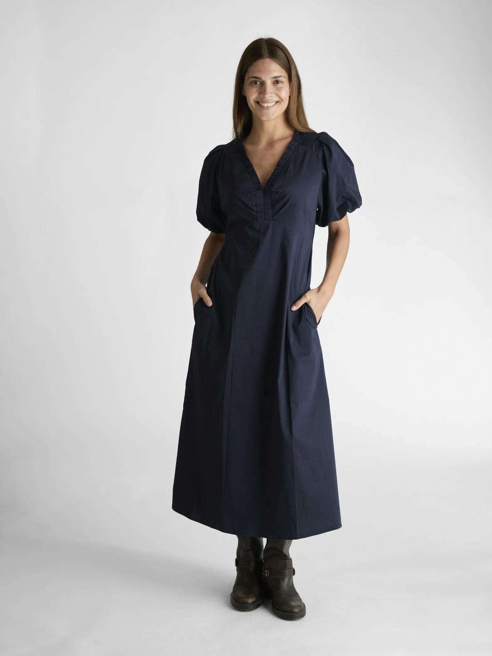 NEO NOIR DRESS ILLANA POPLIN NAVY