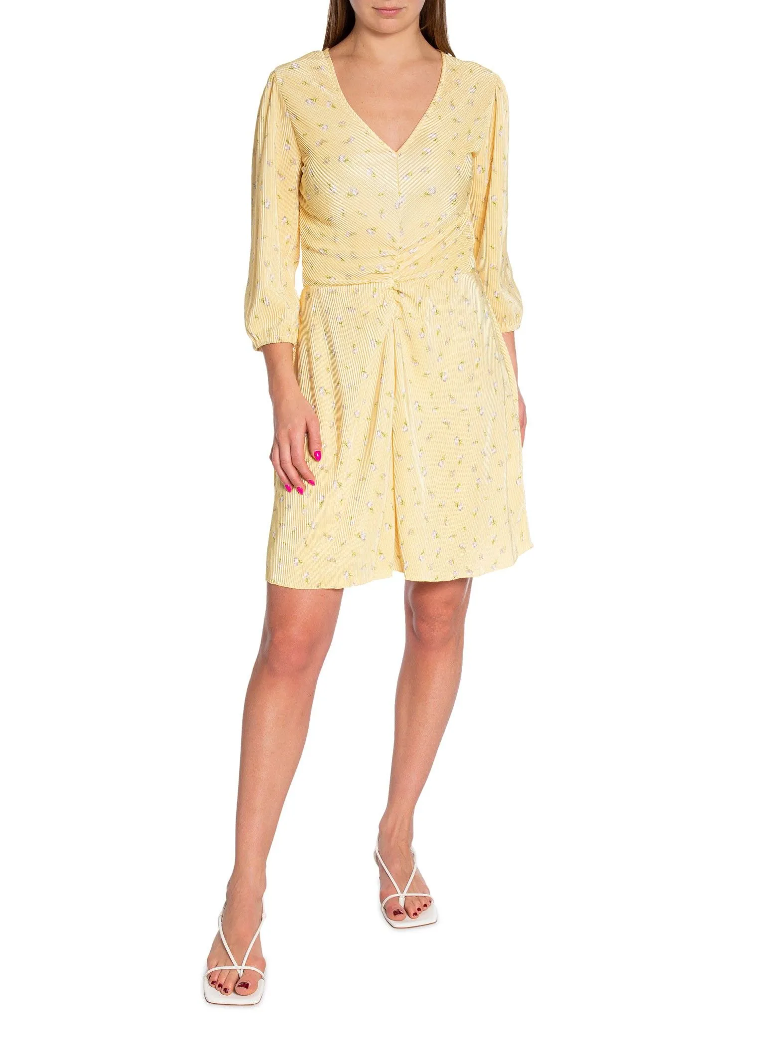 NEO NOIR DRESS LEXIE FLORAL LIGHT YELLOW