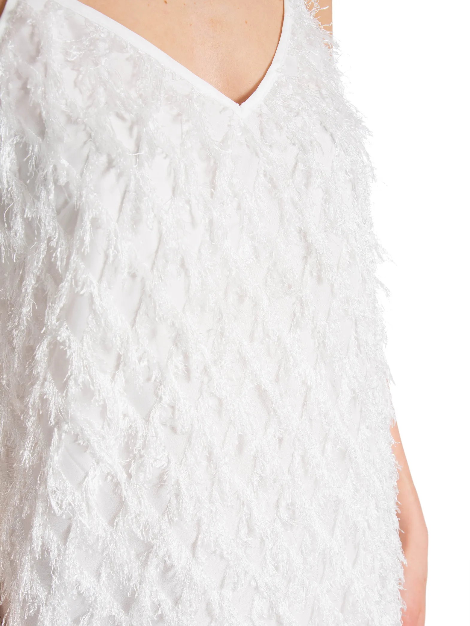 NEO NOIR DRESS LILJA FRINGE OFF WHITE