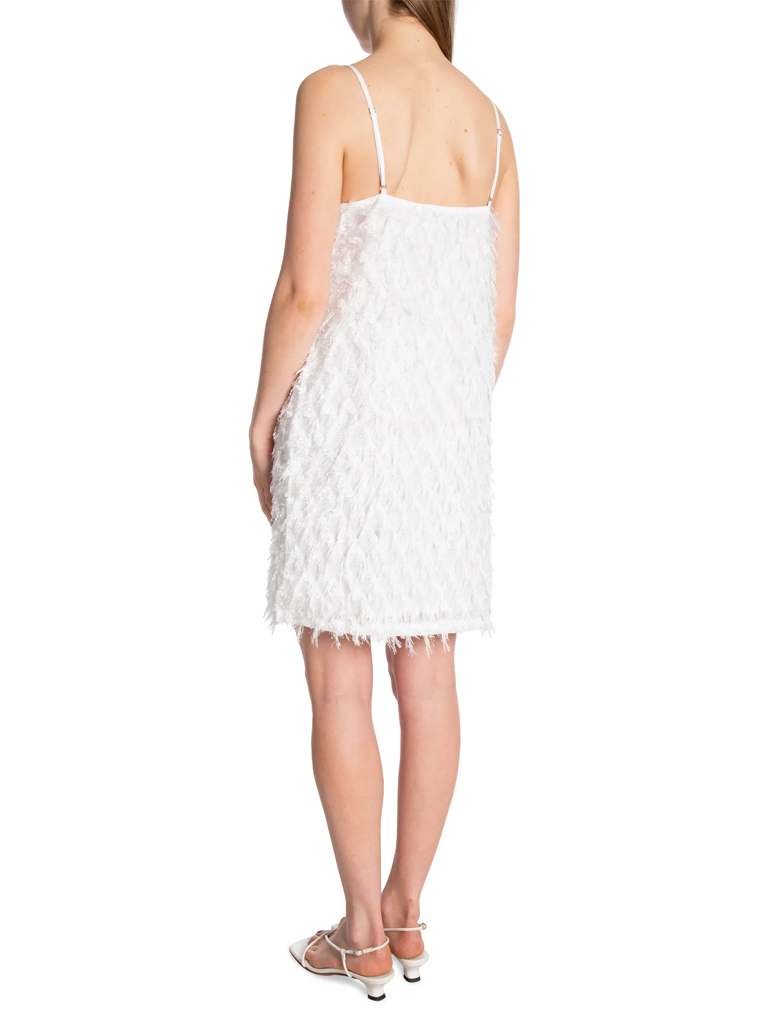 NEO NOIR DRESS LILJA FRINGE OFF WHITE