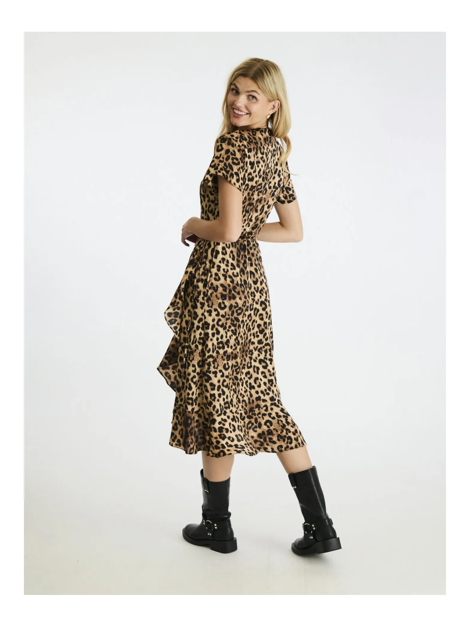 NEO NOIR DRESS MAGGA LEOPARD