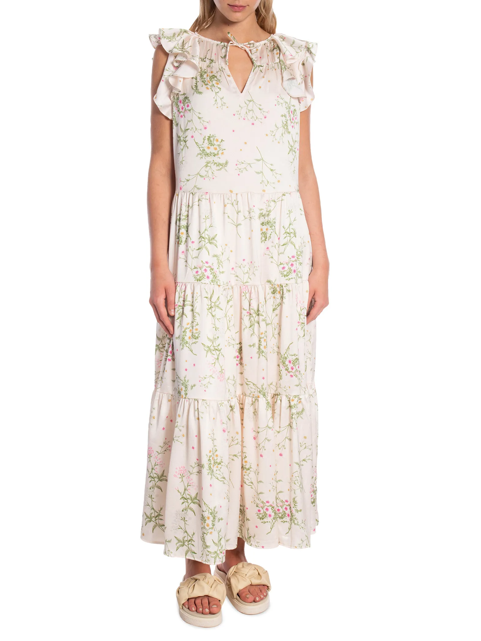 NEO NOIR DRESS MESSINA FLOWER FIELD OFF WHITE