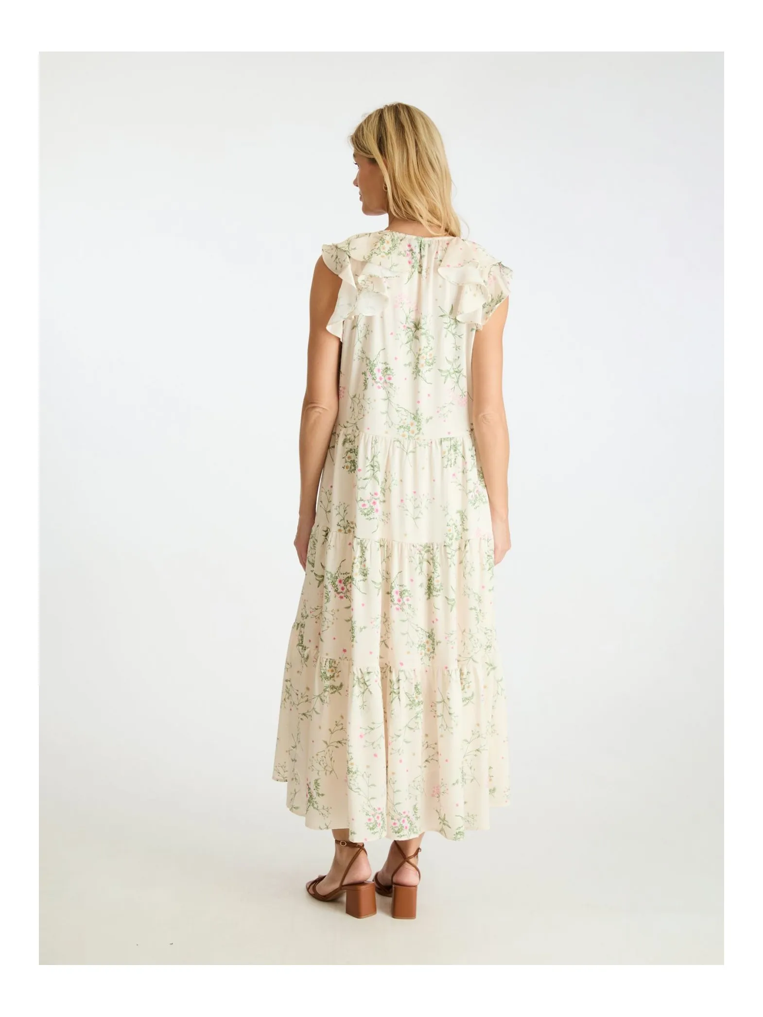 NEO NOIR DRESS MESSINA FLOWER FIELD OFF WHITE