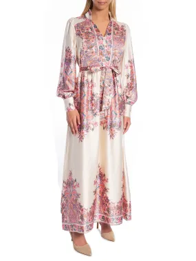 NEO NOIR DRESS NOVA PAISLEY BORDER LIGHT PINK