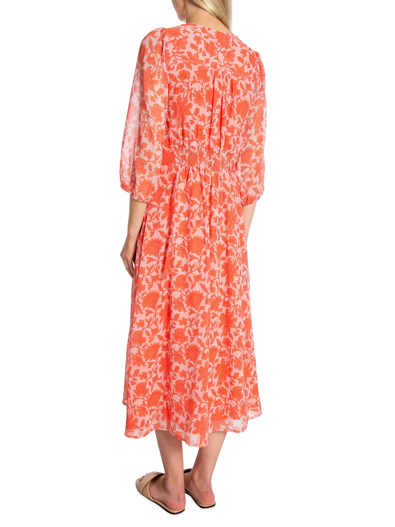 NEO NOIR DRESS OLANA CITY FLOWER ORANGE