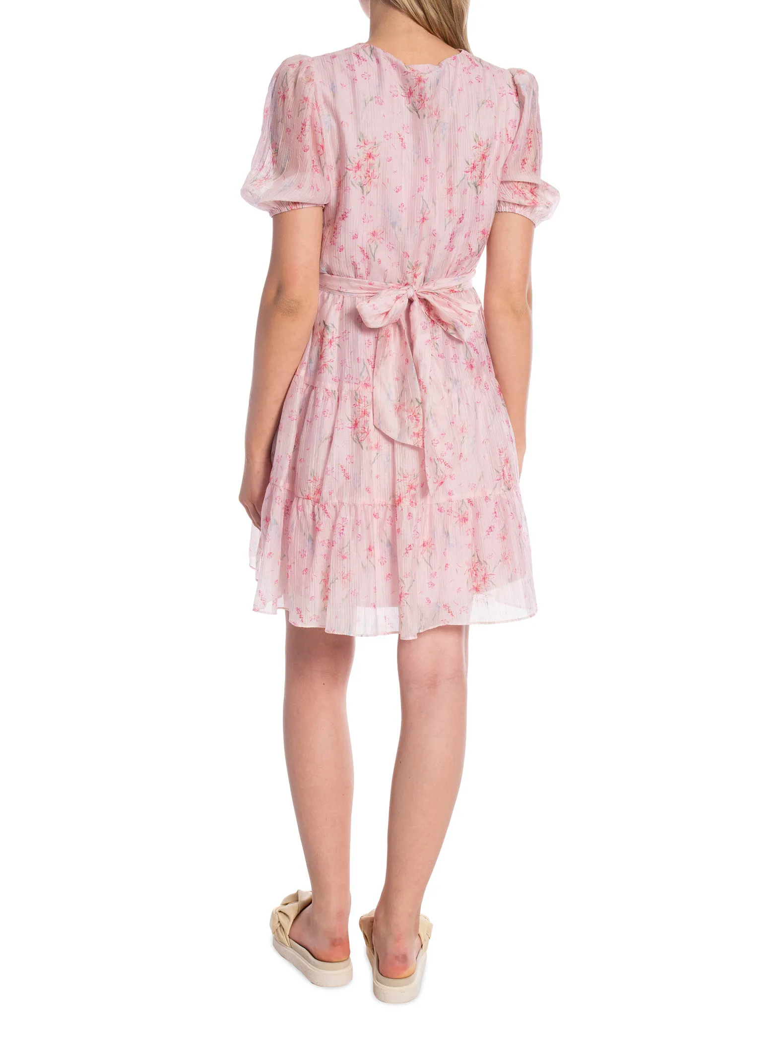 NEO NOIR DRESS WENDI FLOWER CREPE LIGHT PINK