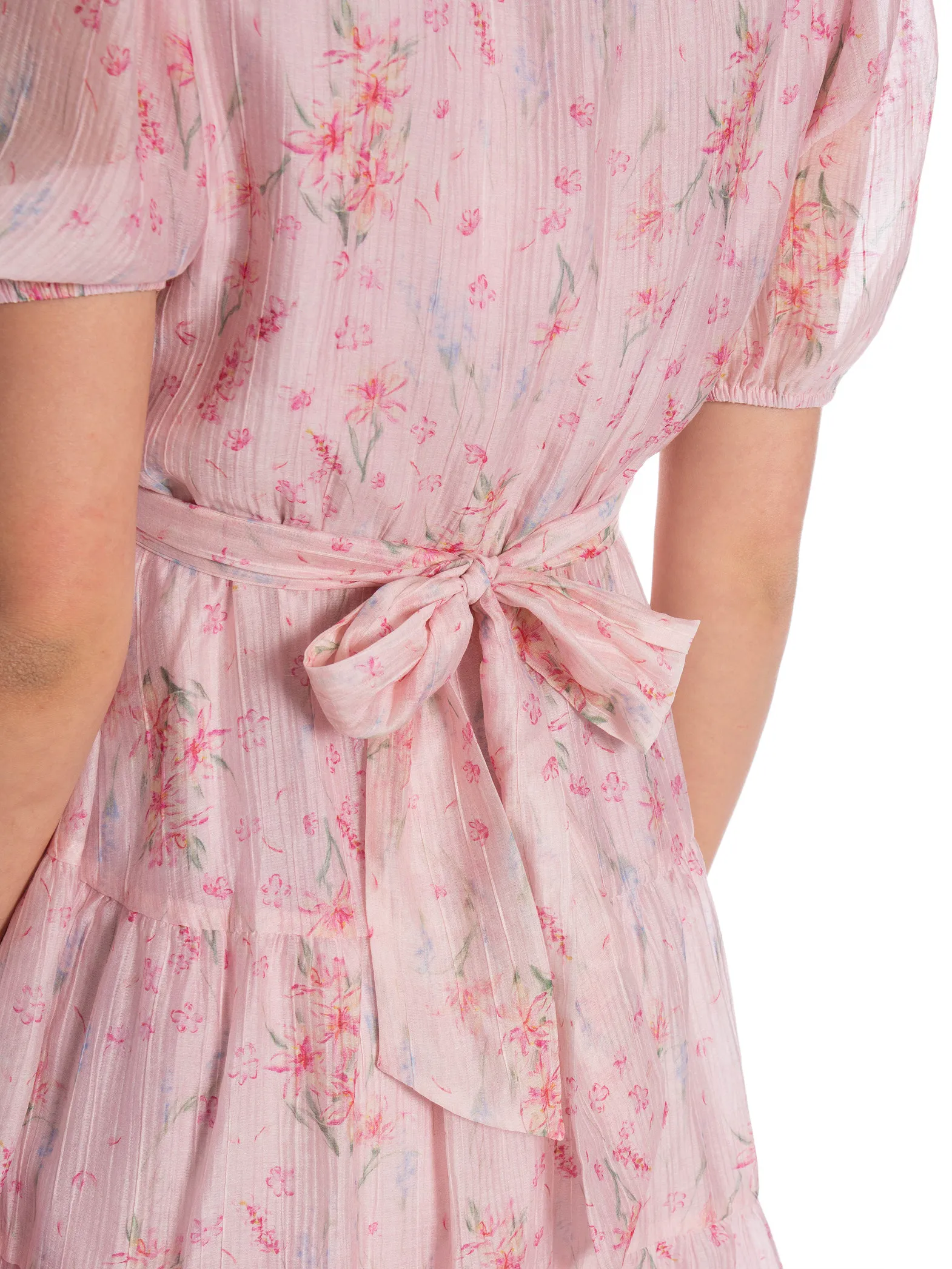 NEO NOIR DRESS WENDI FLOWER CREPE LIGHT PINK