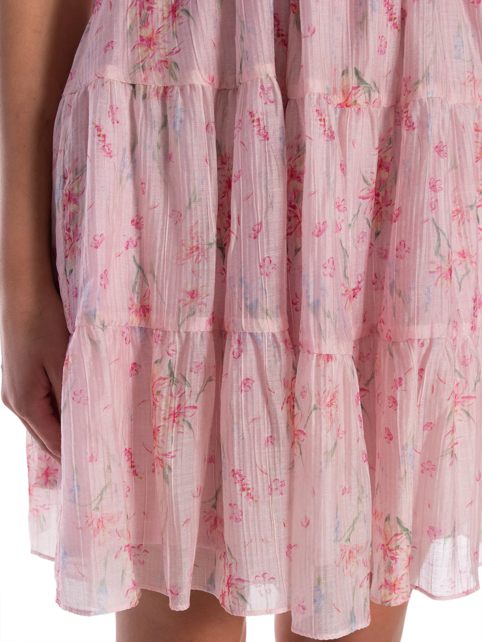 NEO NOIR DRESS WENDI FLOWER CREPE LIGHT PINK