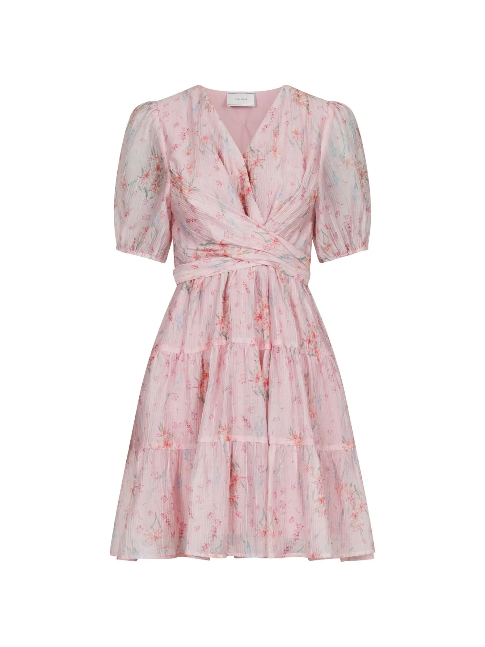 NEO NOIR DRESS WENDI FLOWER CREPE LIGHT PINK