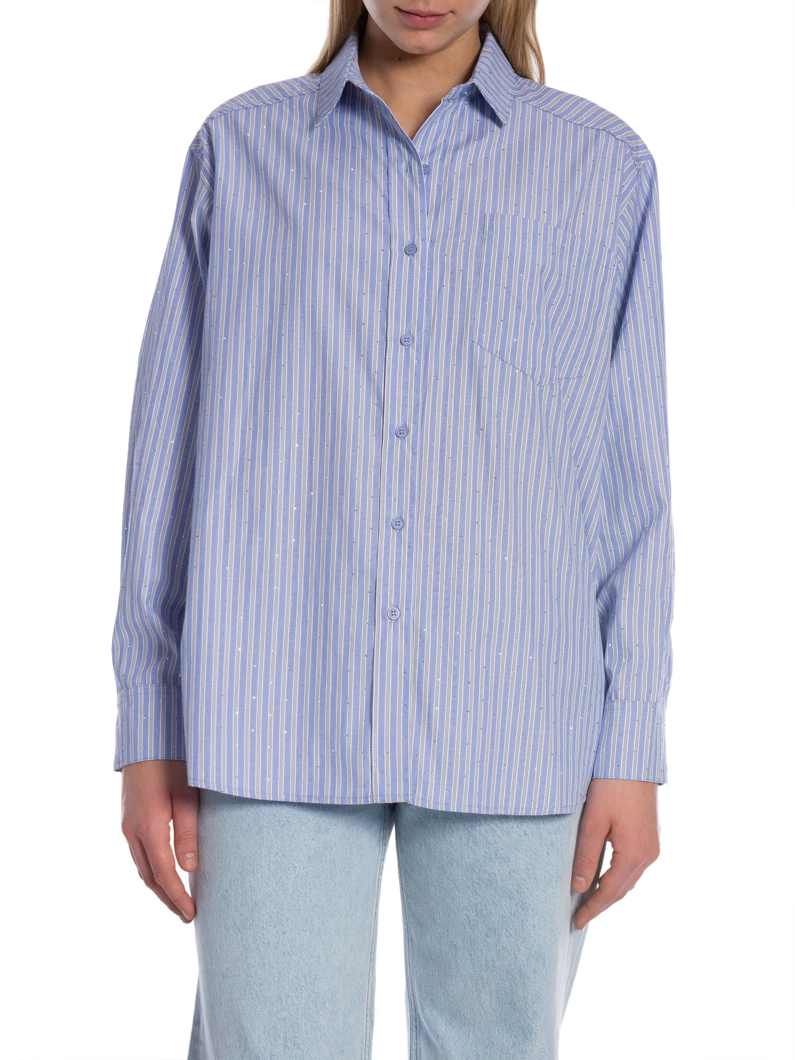 NEO NOIR SHIRT DALMA STRIPE STONE BLUE