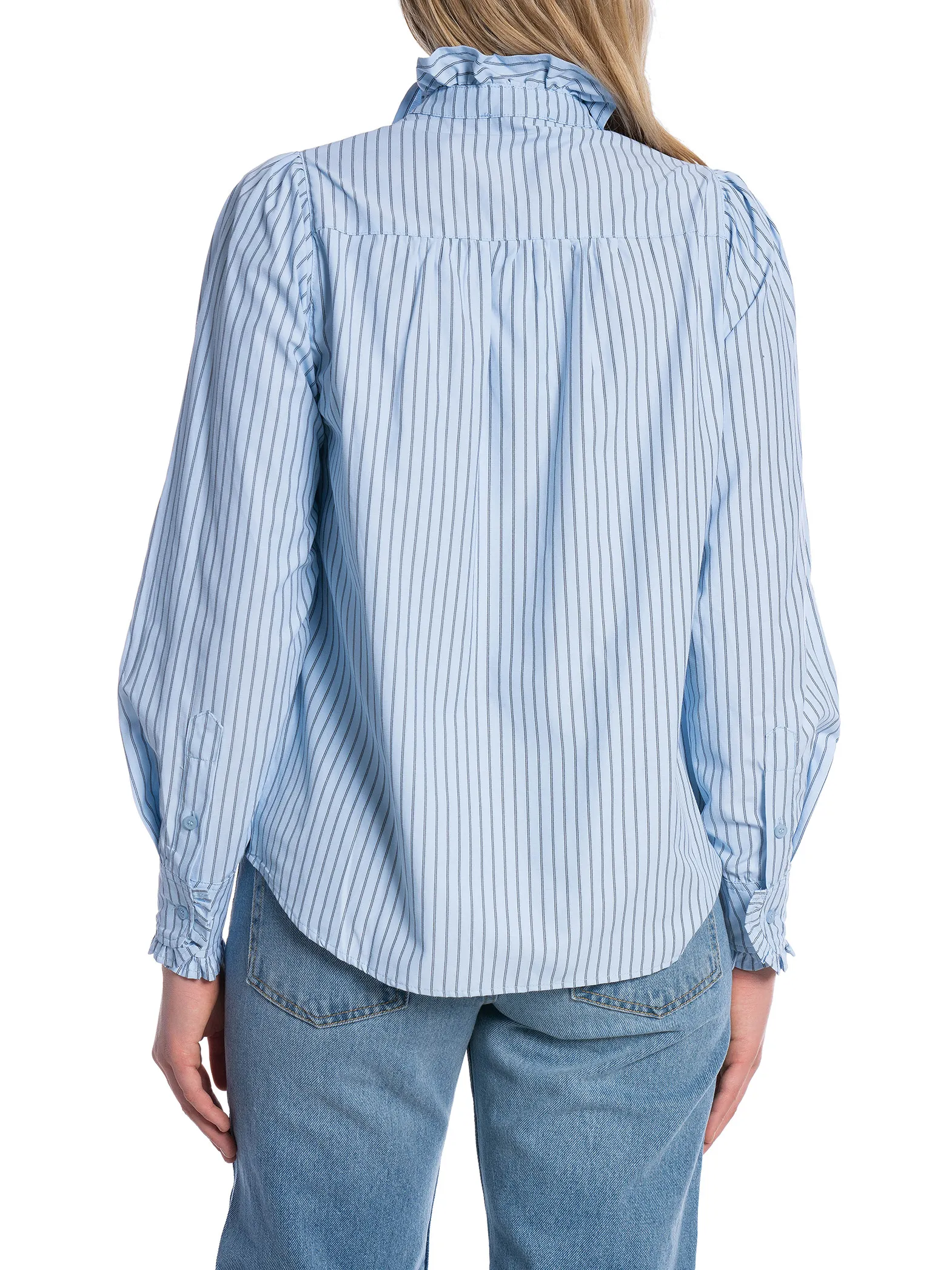 NEO NOIR SHIRT JUSTINE STRIPE LIGHT BLUE