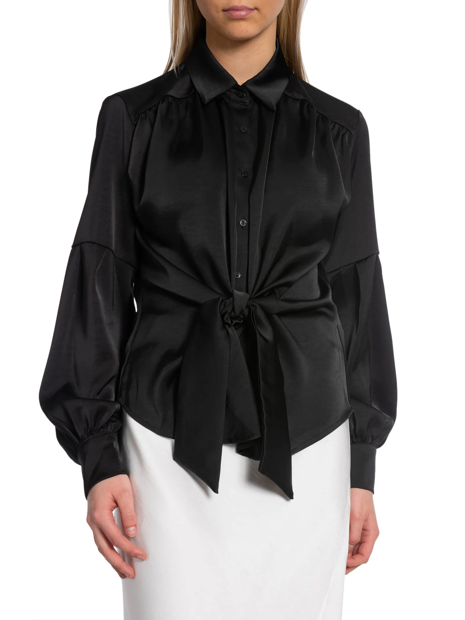 NEO NOIR SHIRT NAJA SATIN BLACK