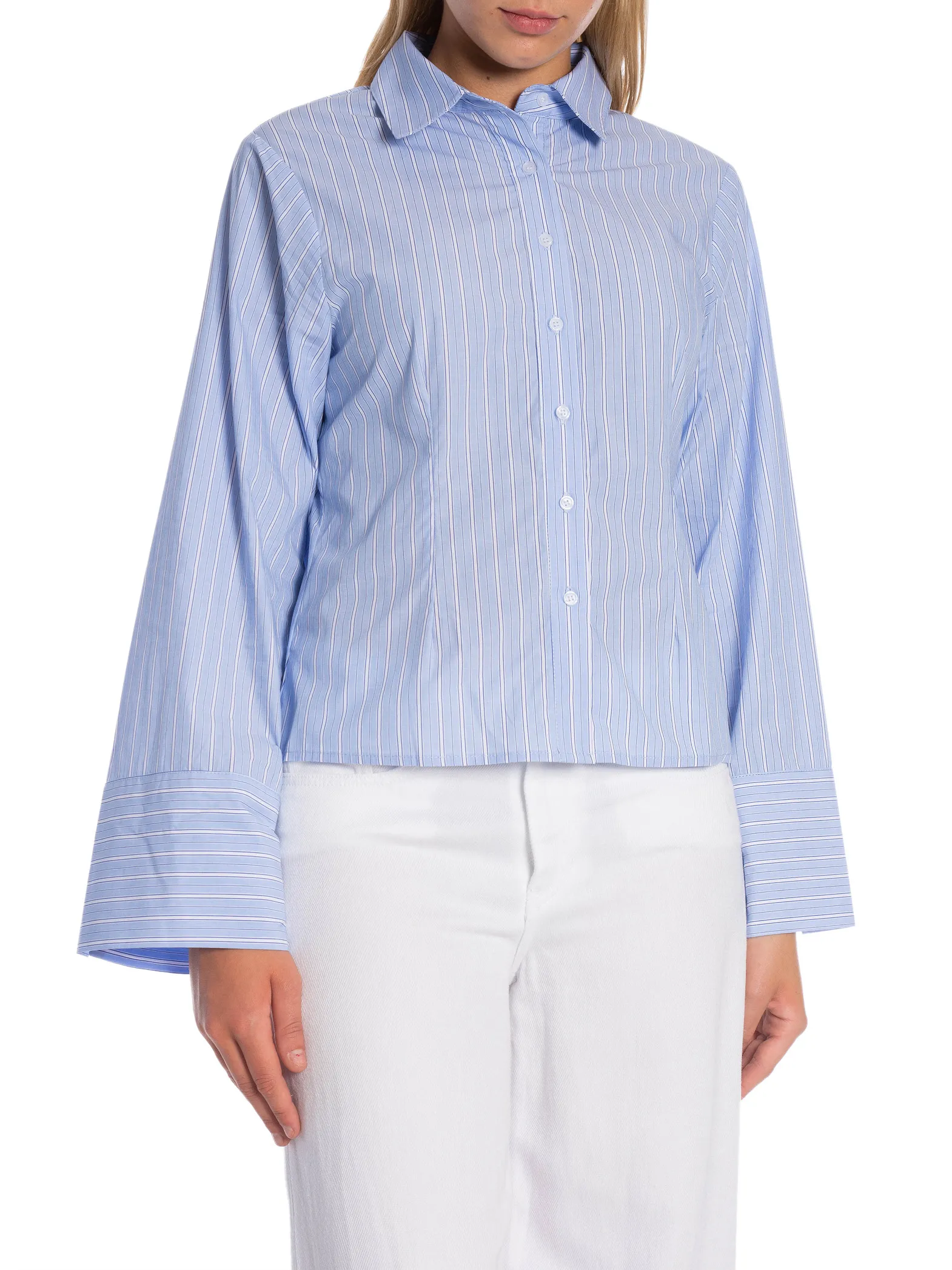 NEO NOIR SHIRT ROSA STRIPE LIGHT BLUE