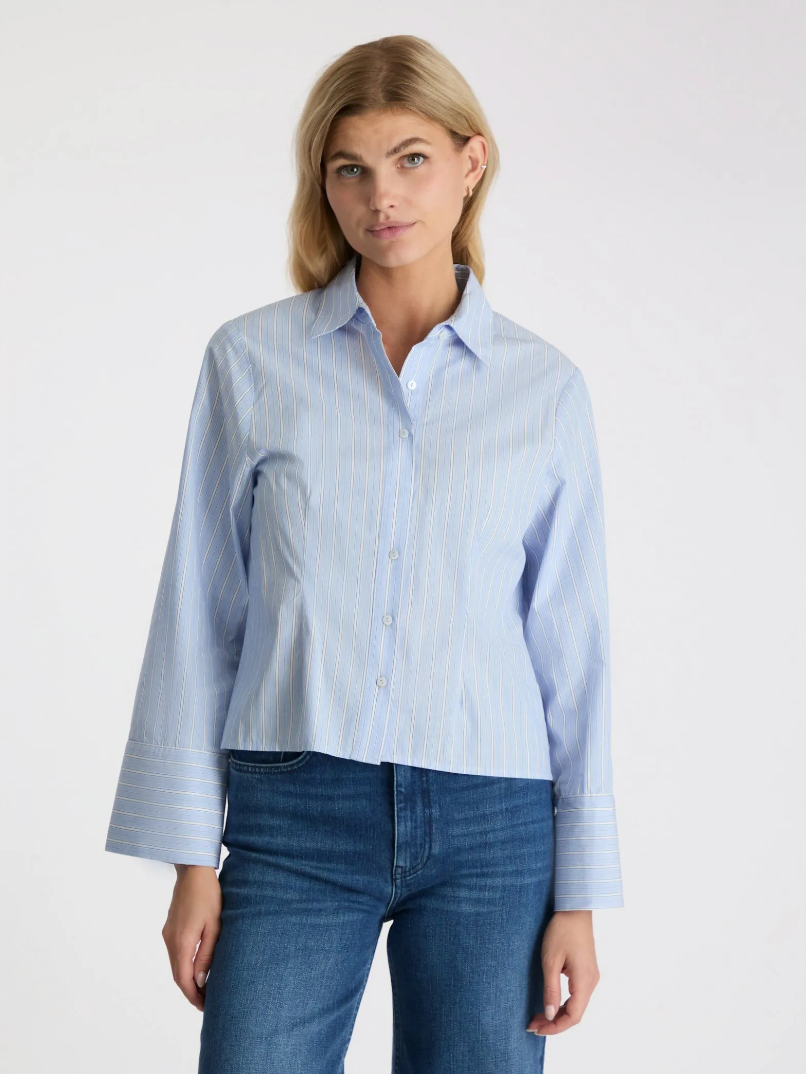 NEO NOIR SHIRT ROSA STRIPE LIGHT BLUE