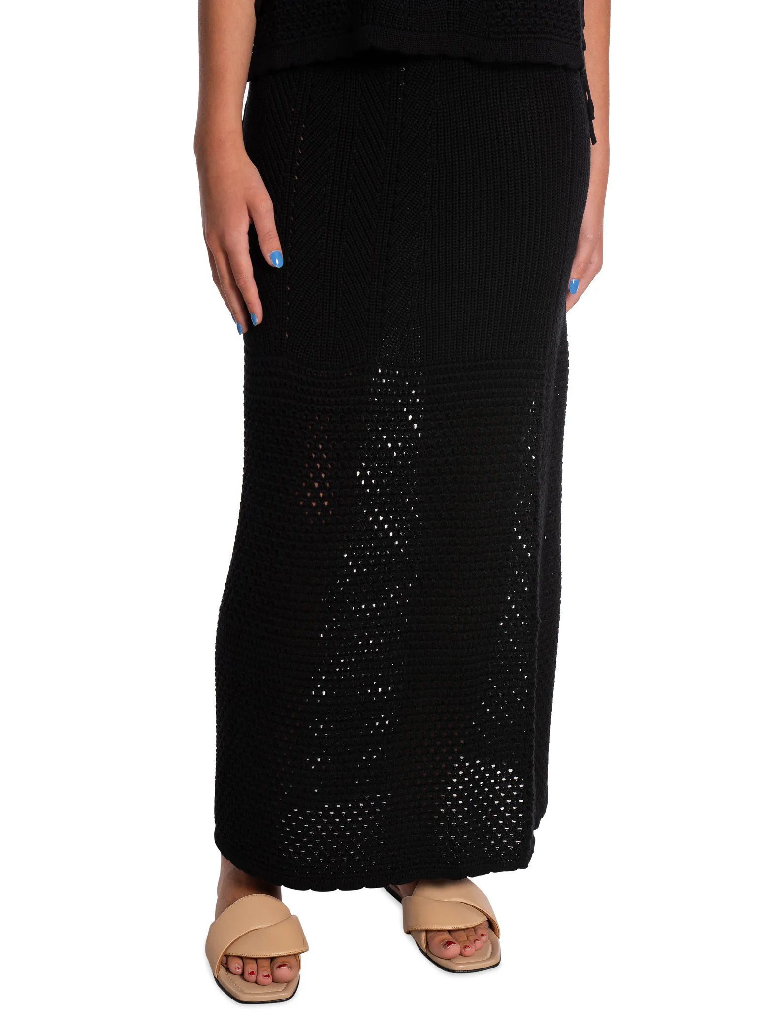 NEO NOIR SKIRT COMO CROCHET KNIT BLACK