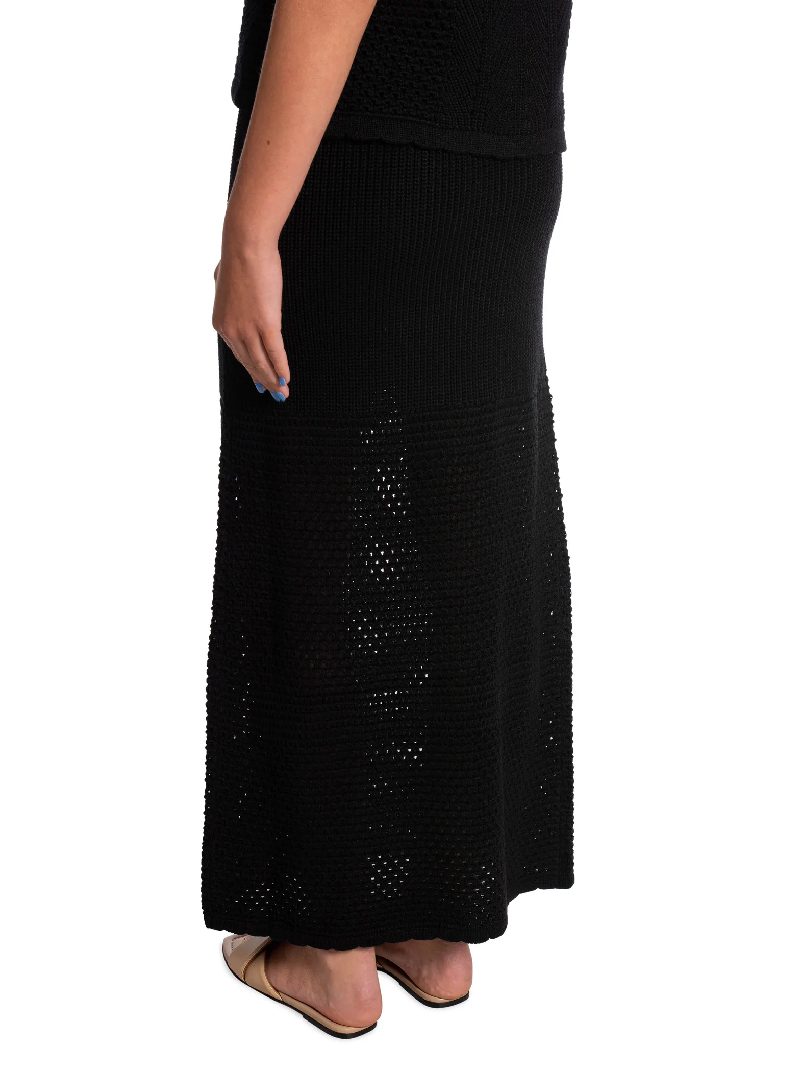 NEO NOIR SKIRT COMO CROCHET KNIT BLACK