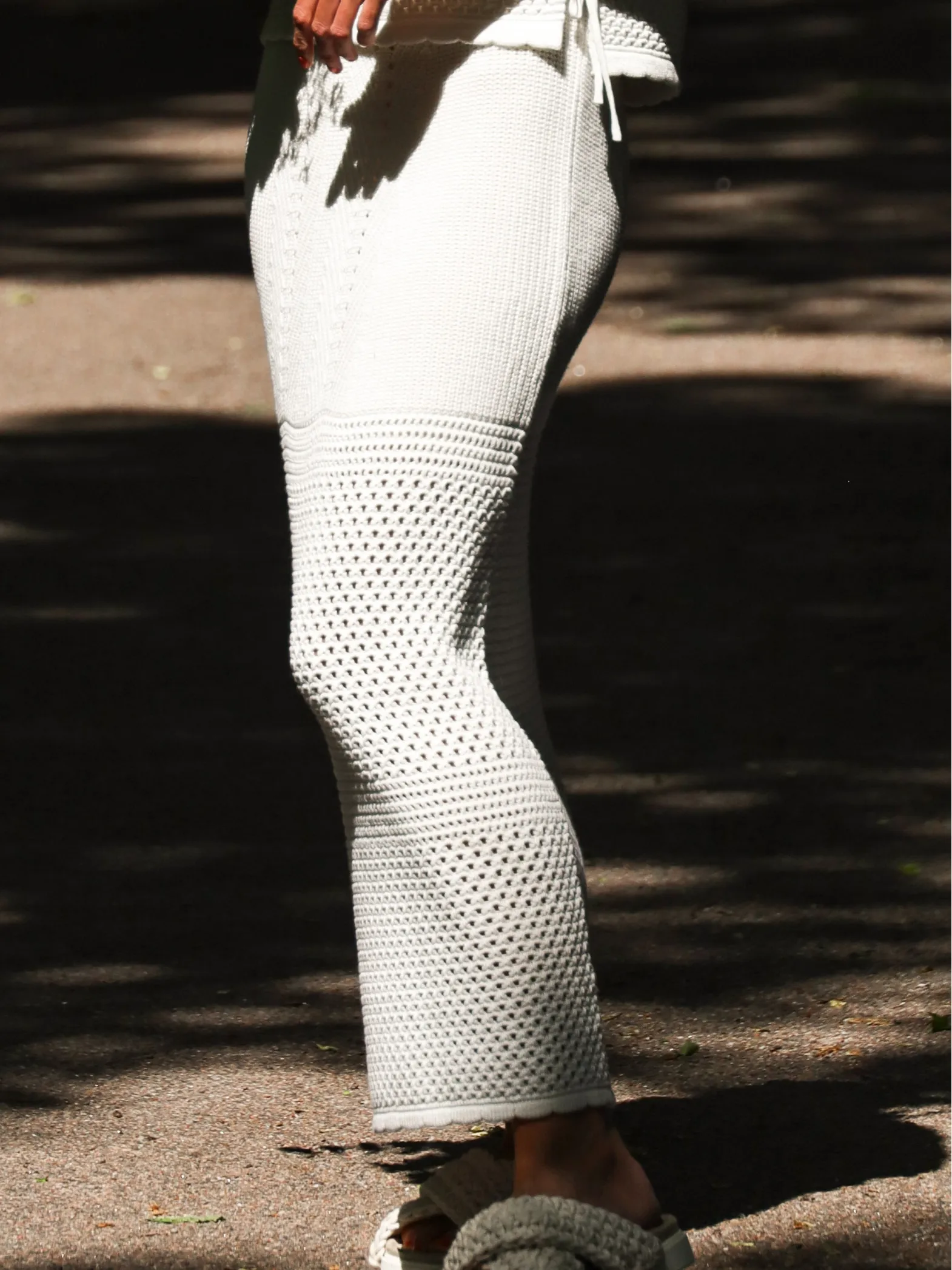 NEO NOIR SKIRT COMO CROCHET KNIT OFF WHITE