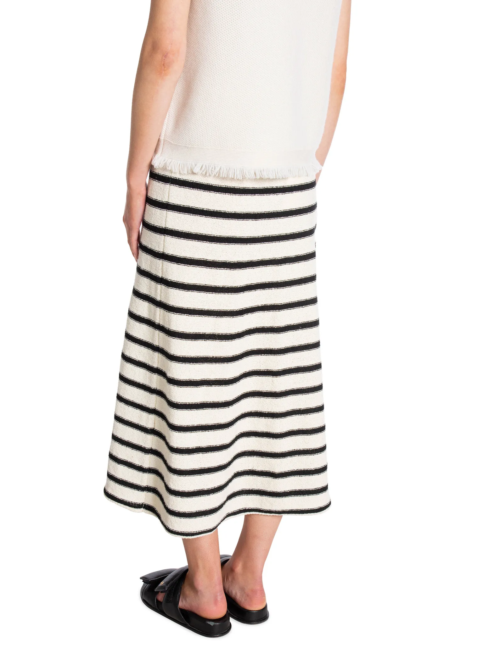 NEO NOIR SKIRT ETTI BOUCLE KNIT BLACK STRIPED